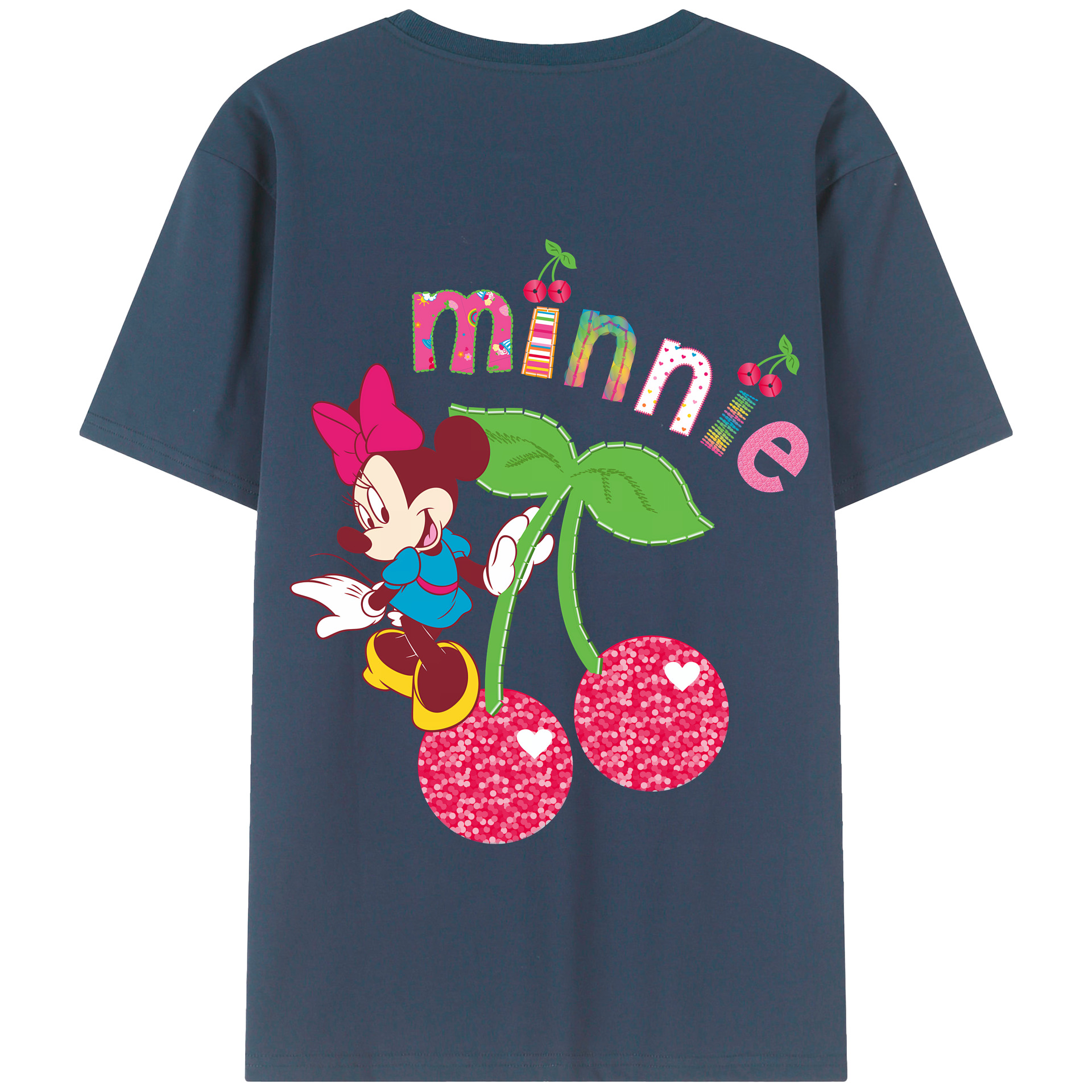 （画像用） ミッキーマウス Mickey Mouse 綿100％半袖Tシャツ（背面プリント）