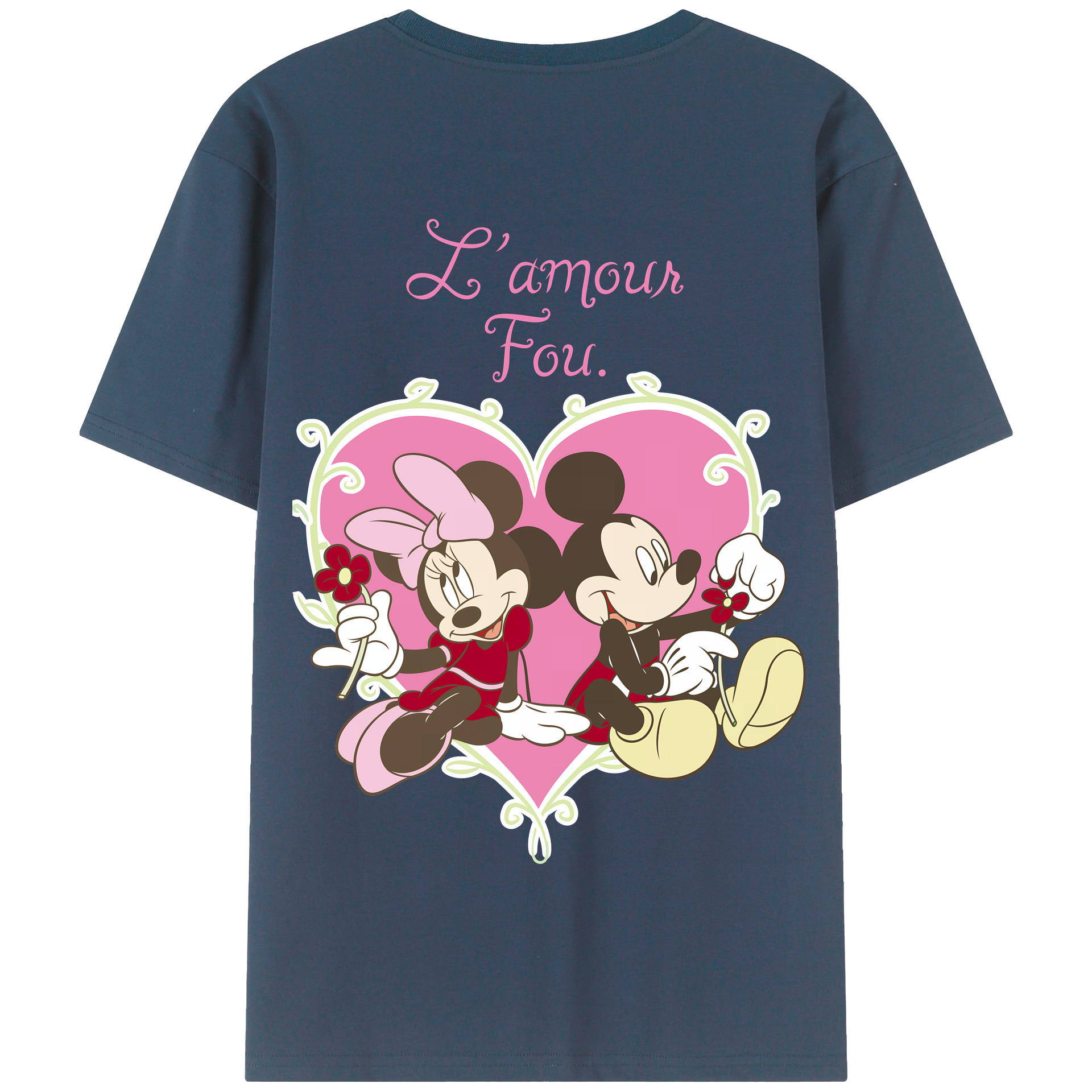 （画像用） ミッキーマウス Mickey Mouse 綿100％半袖Tシャツ（背面プリント）