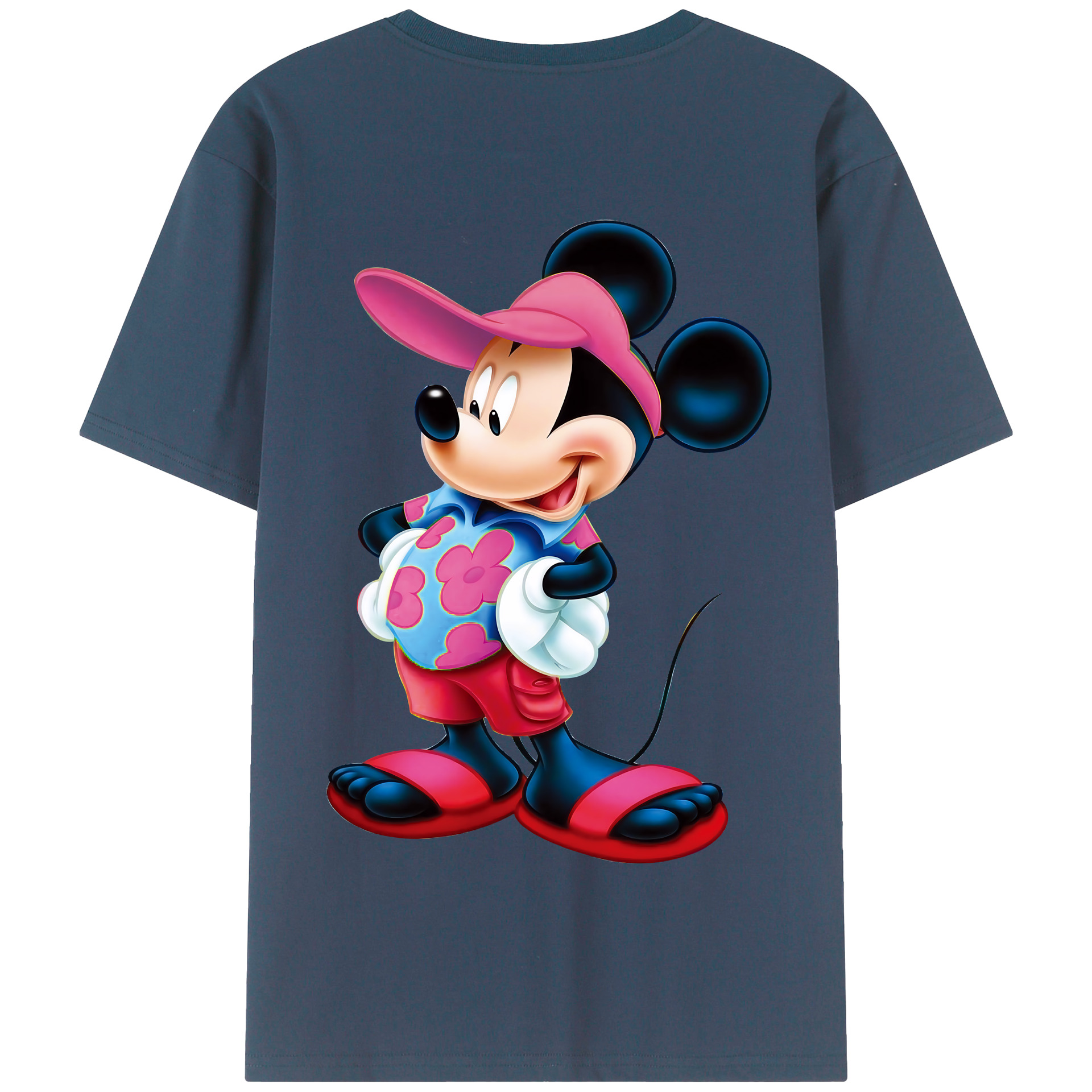（画像用） ミッキーマウス Mickey Mouse 綿100％半袖Tシャツ（背面プリント）