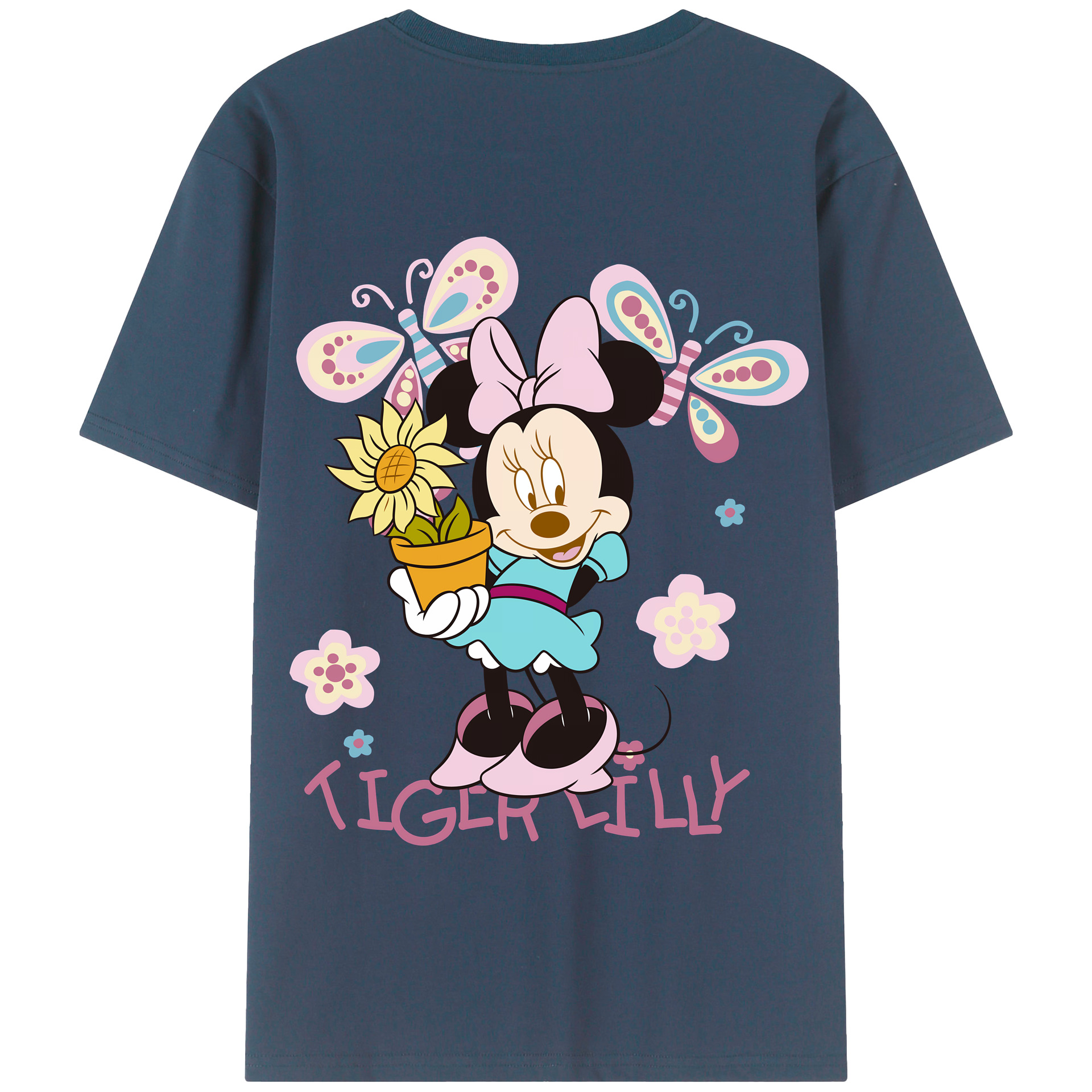 （画像用） ミッキーマウス Mickey Mouse 綿100％半袖Tシャツ（背面プリント）