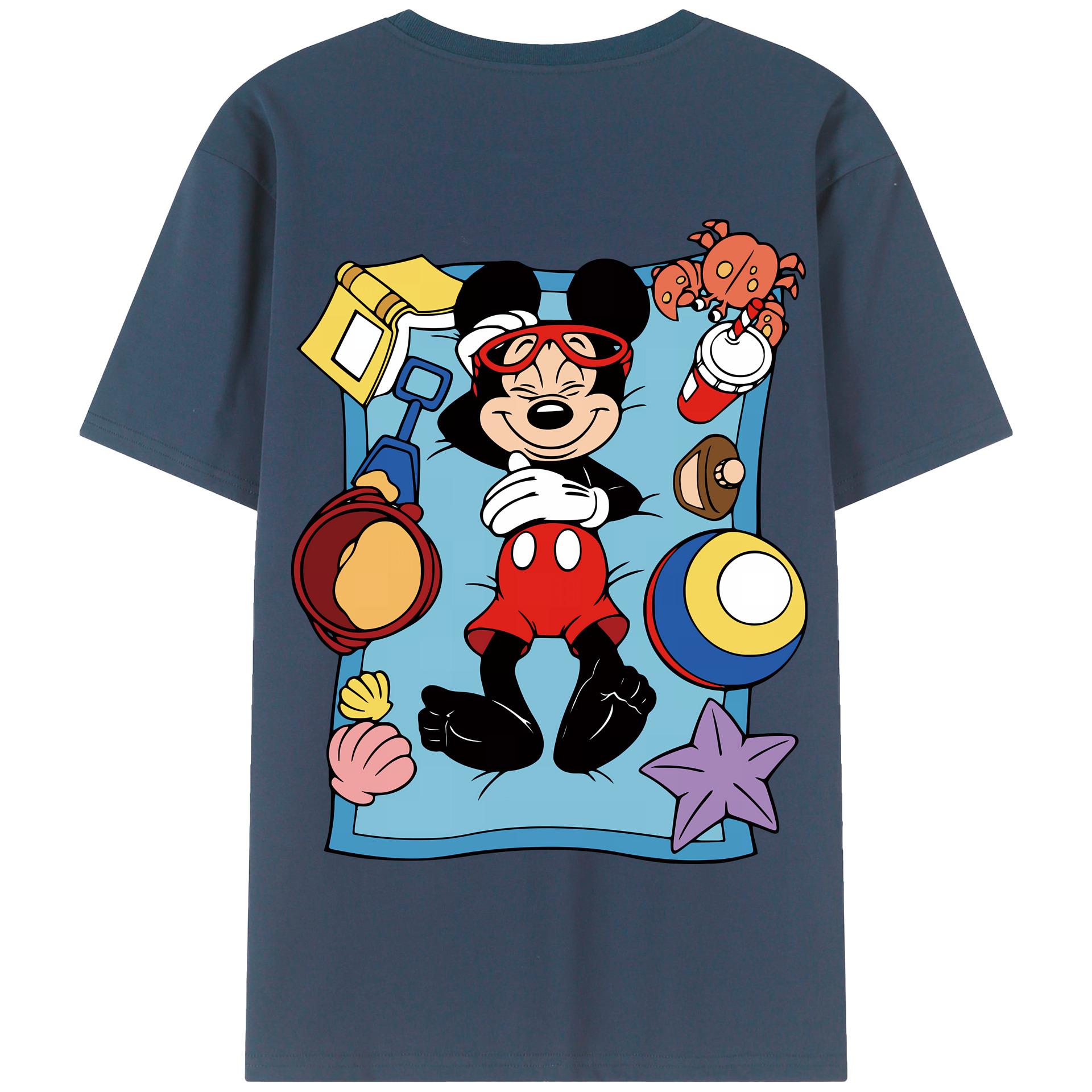 （画像用） ミッキーマウス Mickey Mouse 綿100％半袖Tシャツ（背面プリント）