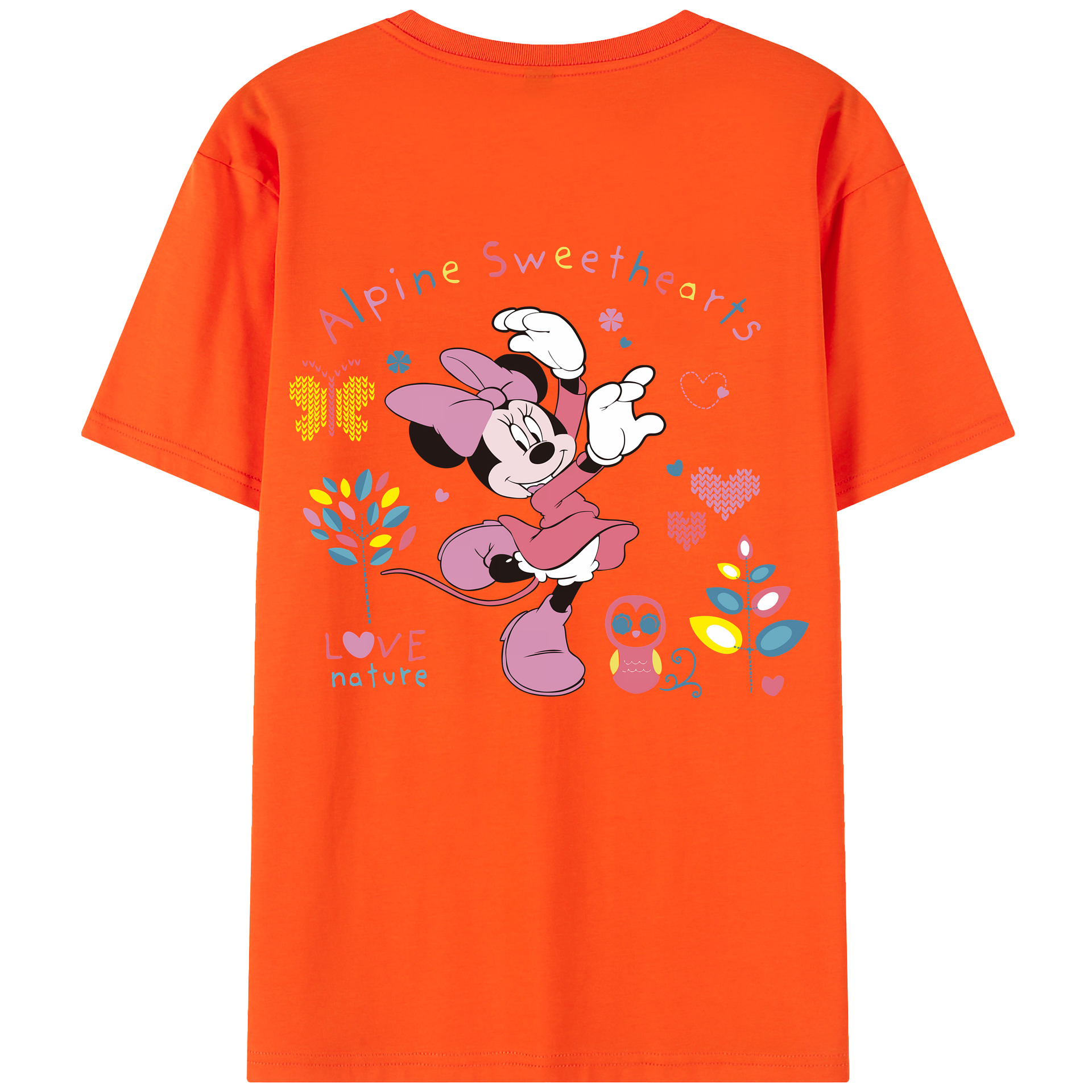 （画像用） ミッキーマウス Mickey Mouse 綿100％半袖Tシャツ（背面プリント）