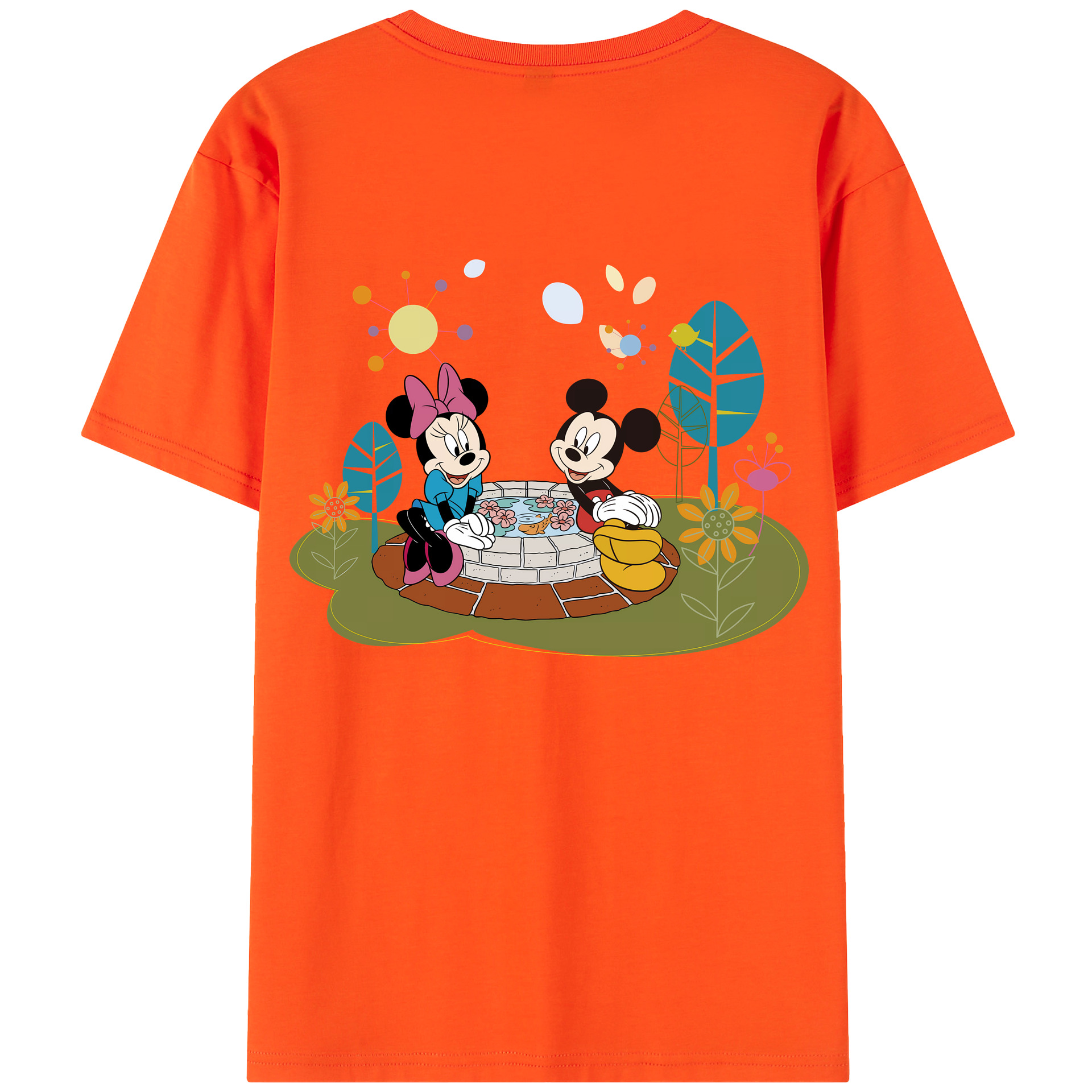 （画像用） ミッキーマウス Mickey Mouse 綿100％半袖Tシャツ（背面プリント）