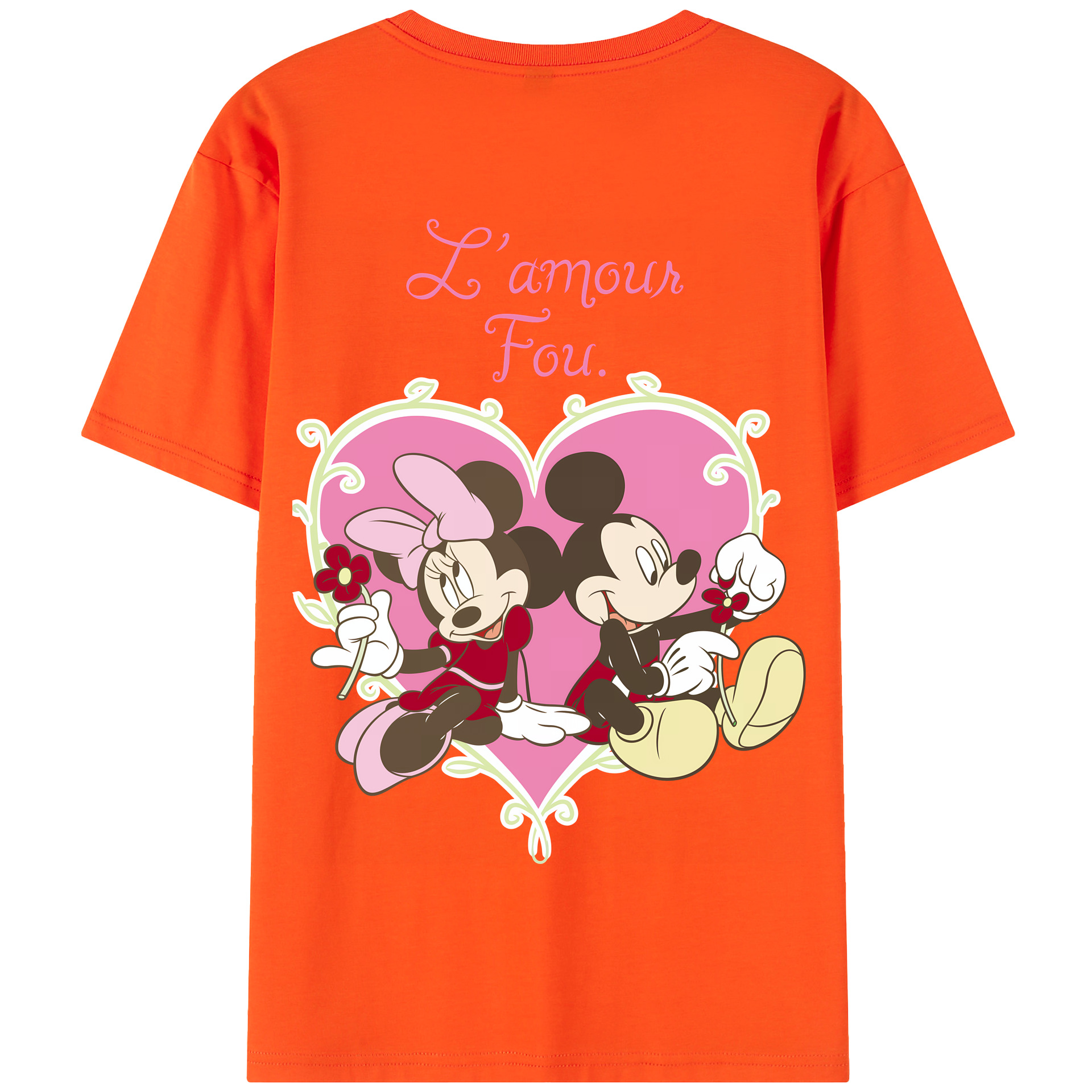 （画像用） ミッキーマウス Mickey Mouse 綿100％半袖Tシャツ（背面プリント）