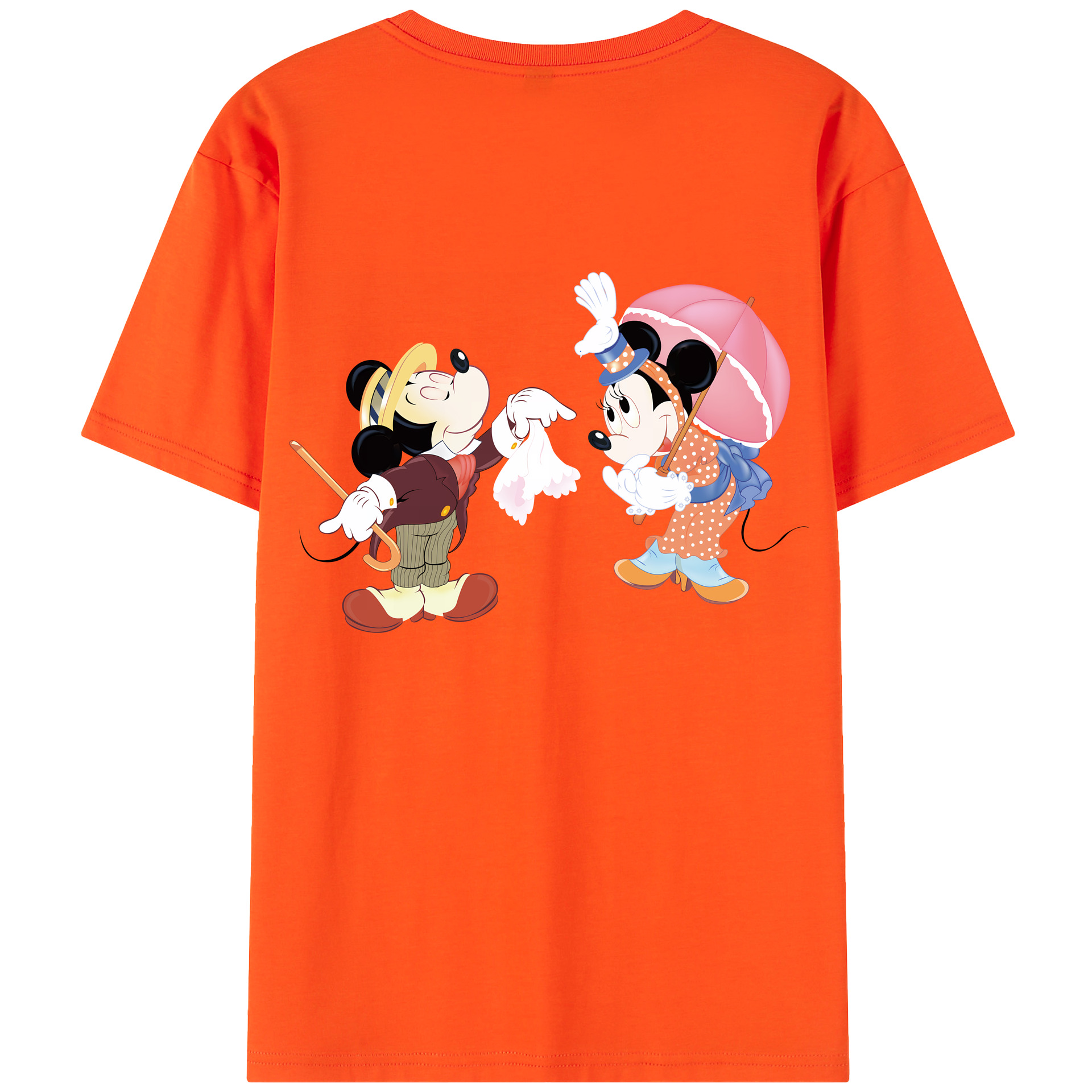 （画像用） ミッキーマウス Mickey Mouse 綿100％半袖Tシャツ（背面プリント）