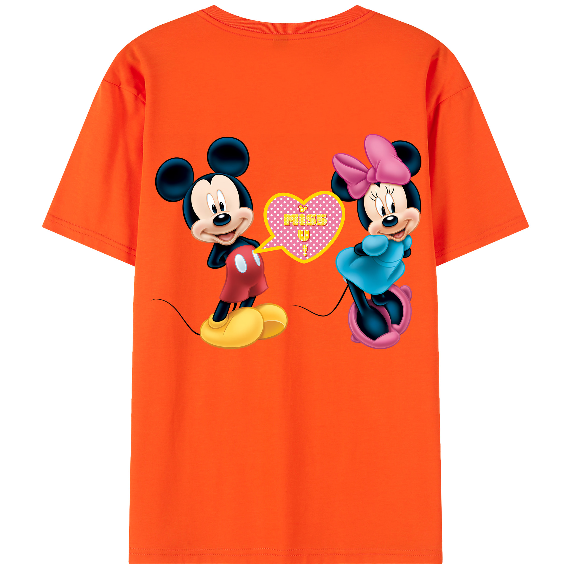 （画像用） ミッキーマウス Mickey Mouse 綿100％半袖Tシャツ（背面プリント）
