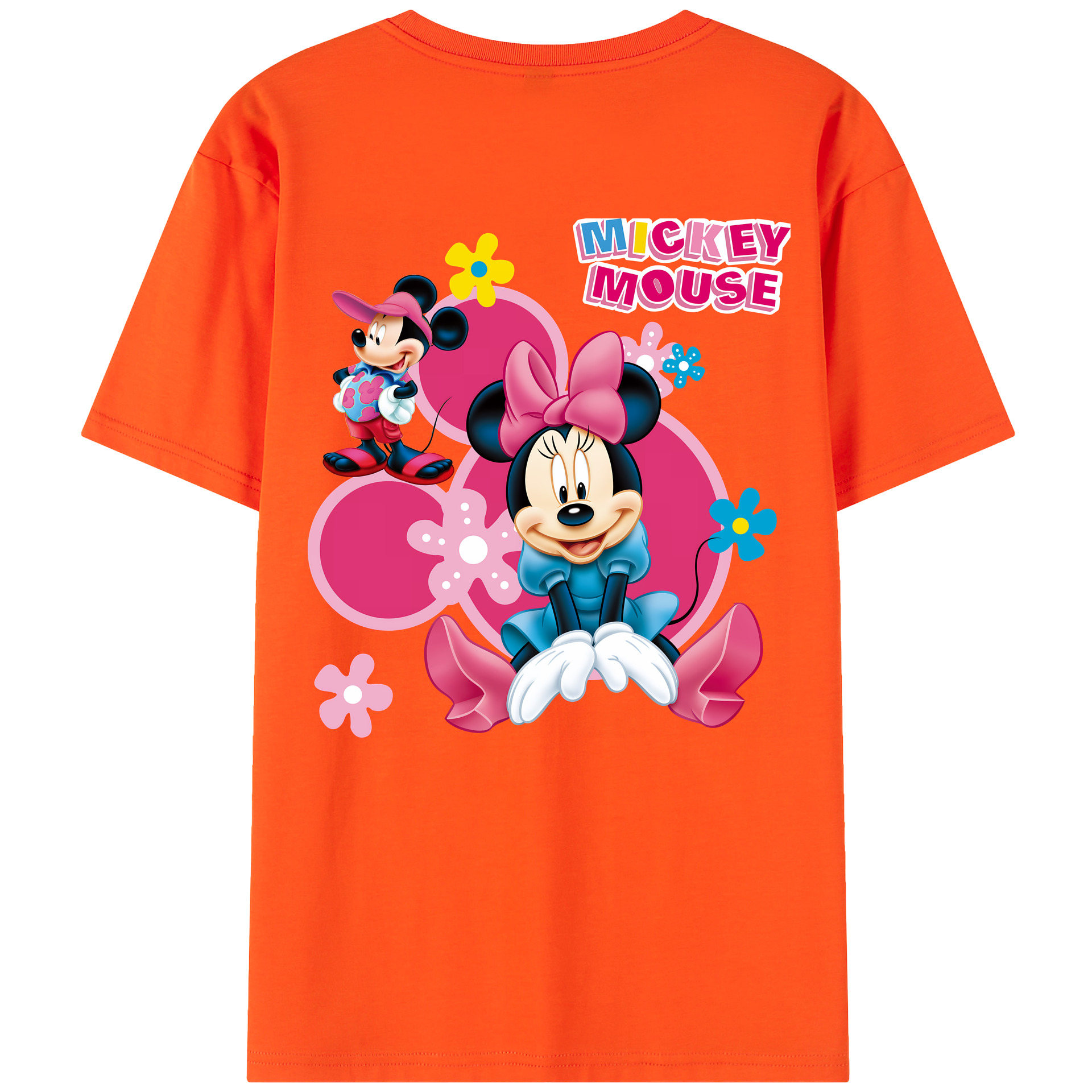 （画像用） ミッキーマウス Mickey Mouse 綿100％半袖Tシャツ（背面プリント）