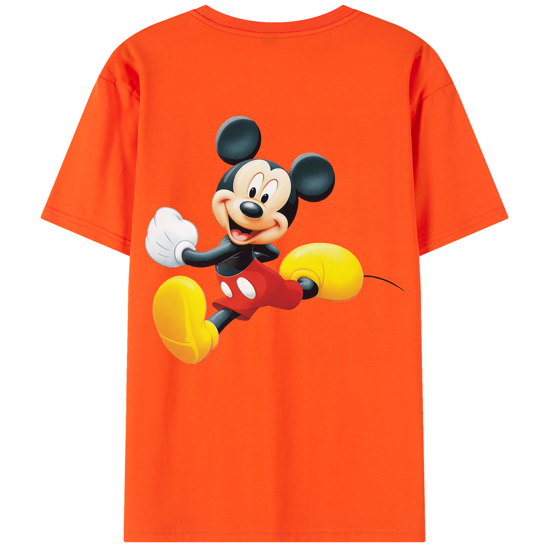 （画像用） ミッキーマウス Mickey Mouse 綿100％半袖Tシャツ（背面プリント）