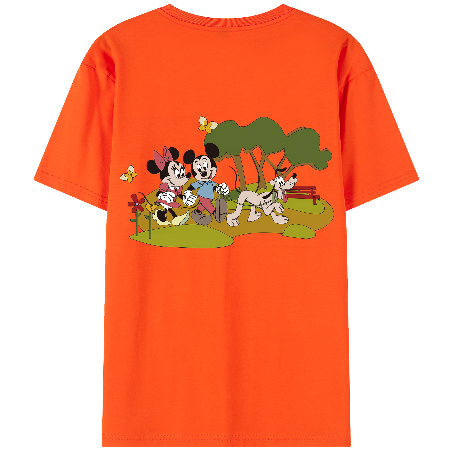 （画像用） ミッキーマウス Mickey Mouse 綿100％半袖Tシャツ（背面プリント）