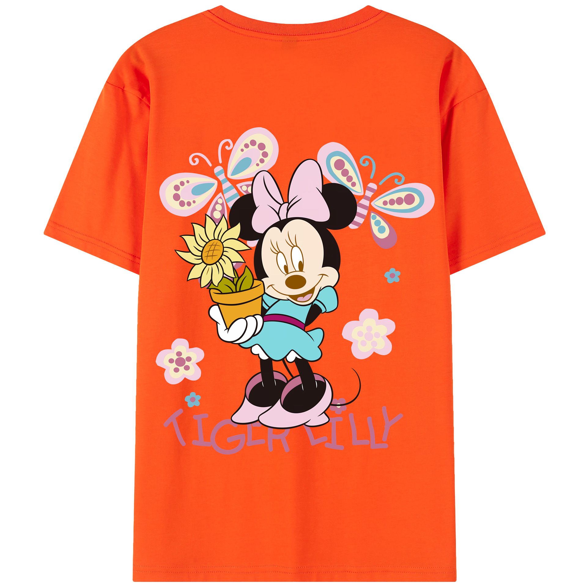 （画像用） ミッキーマウス Mickey Mouse 綿100％半袖Tシャツ（背面プリント）