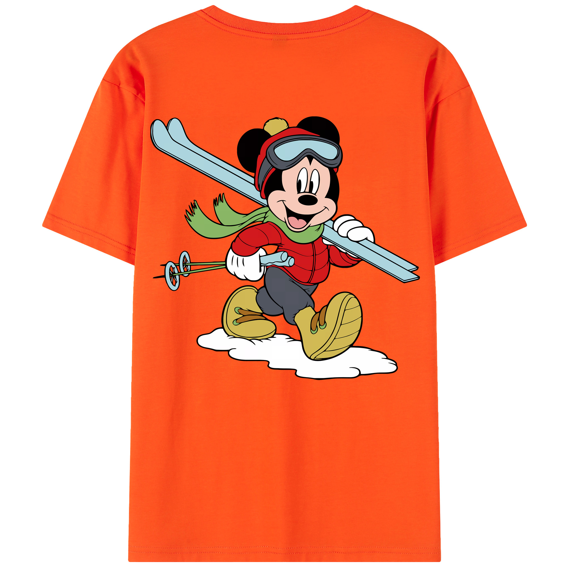 （画像用） ミッキーマウス Mickey Mouse 綿100％半袖Tシャツ（背面プリント）