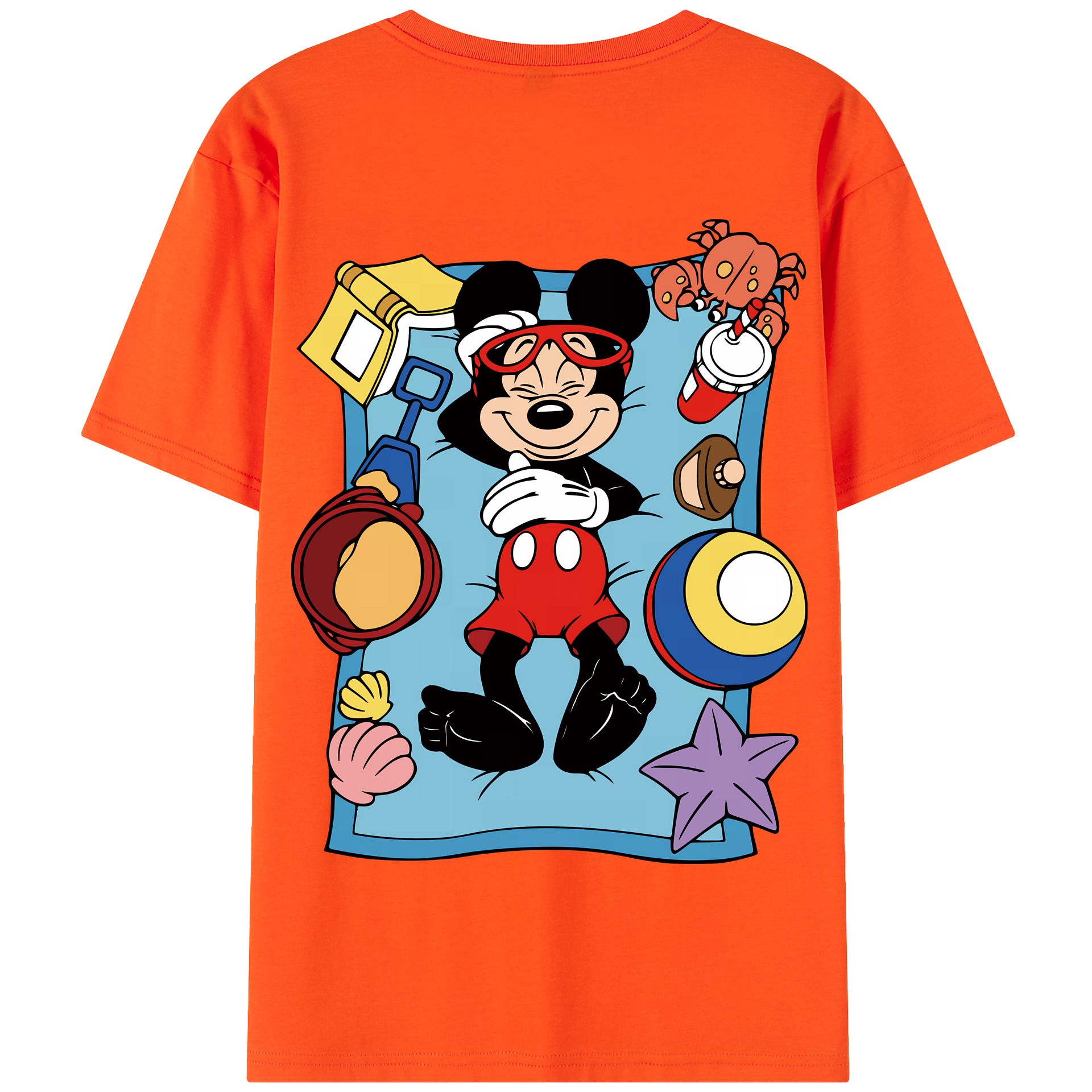 （画像用） ミッキーマウス Mickey Mouse 綿100％半袖Tシャツ（背面プリント）