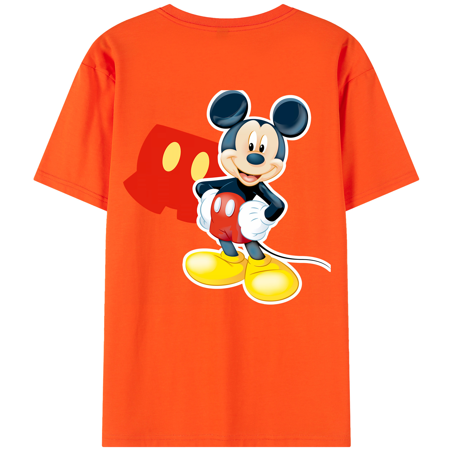 （画像用） ミッキーマウス Mickey Mouse 綿100％半袖Tシャツ（背面プリント）