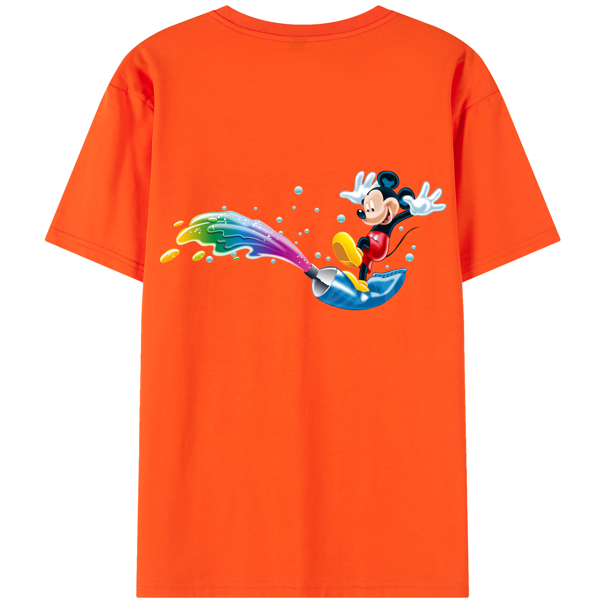 （画像用） ミッキーマウス Mickey Mouse 綿100％半袖Tシャツ（背面プリント）