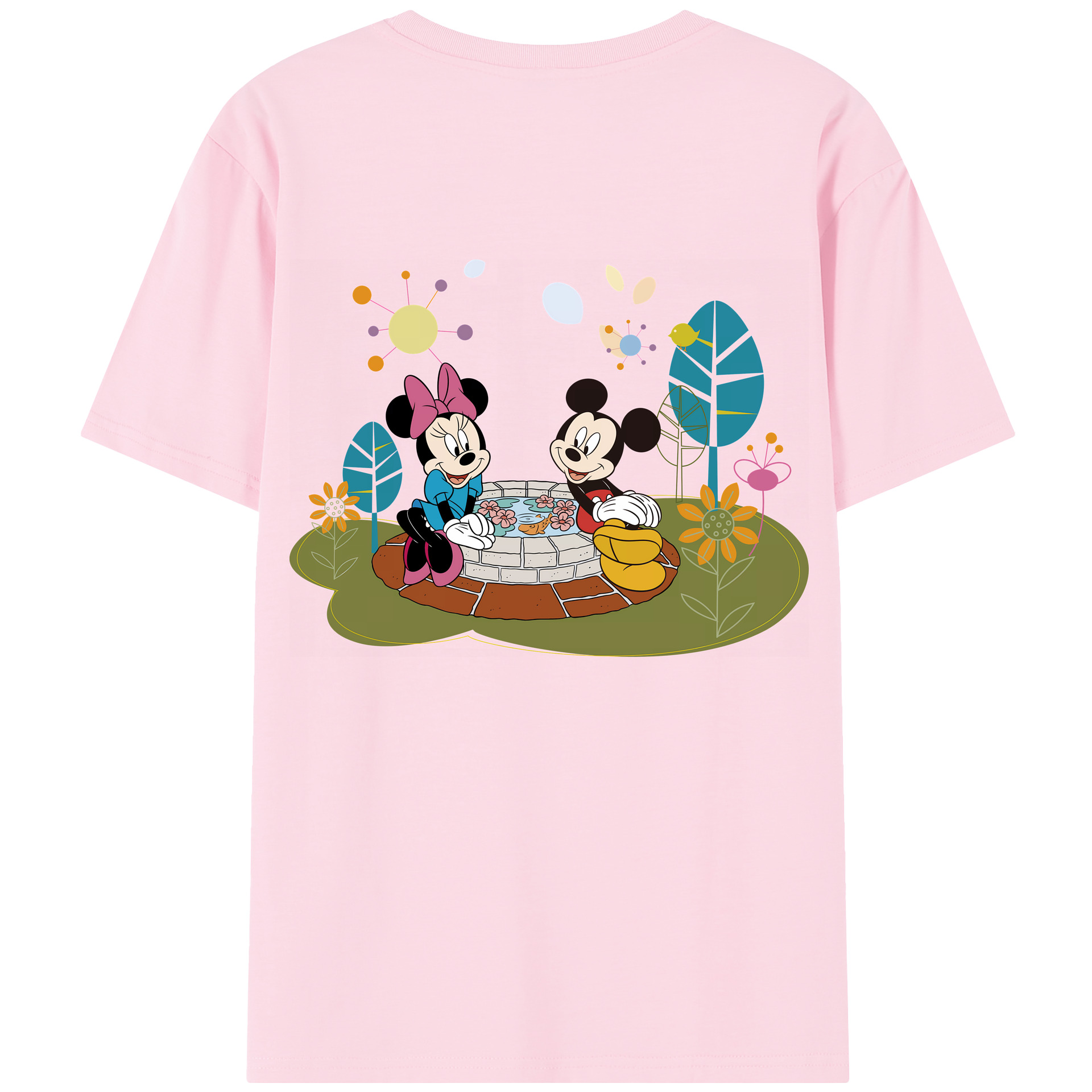 （画像用） ミッキーマウス Mickey Mouse 綿100％半袖Tシャツ（背面プリント）