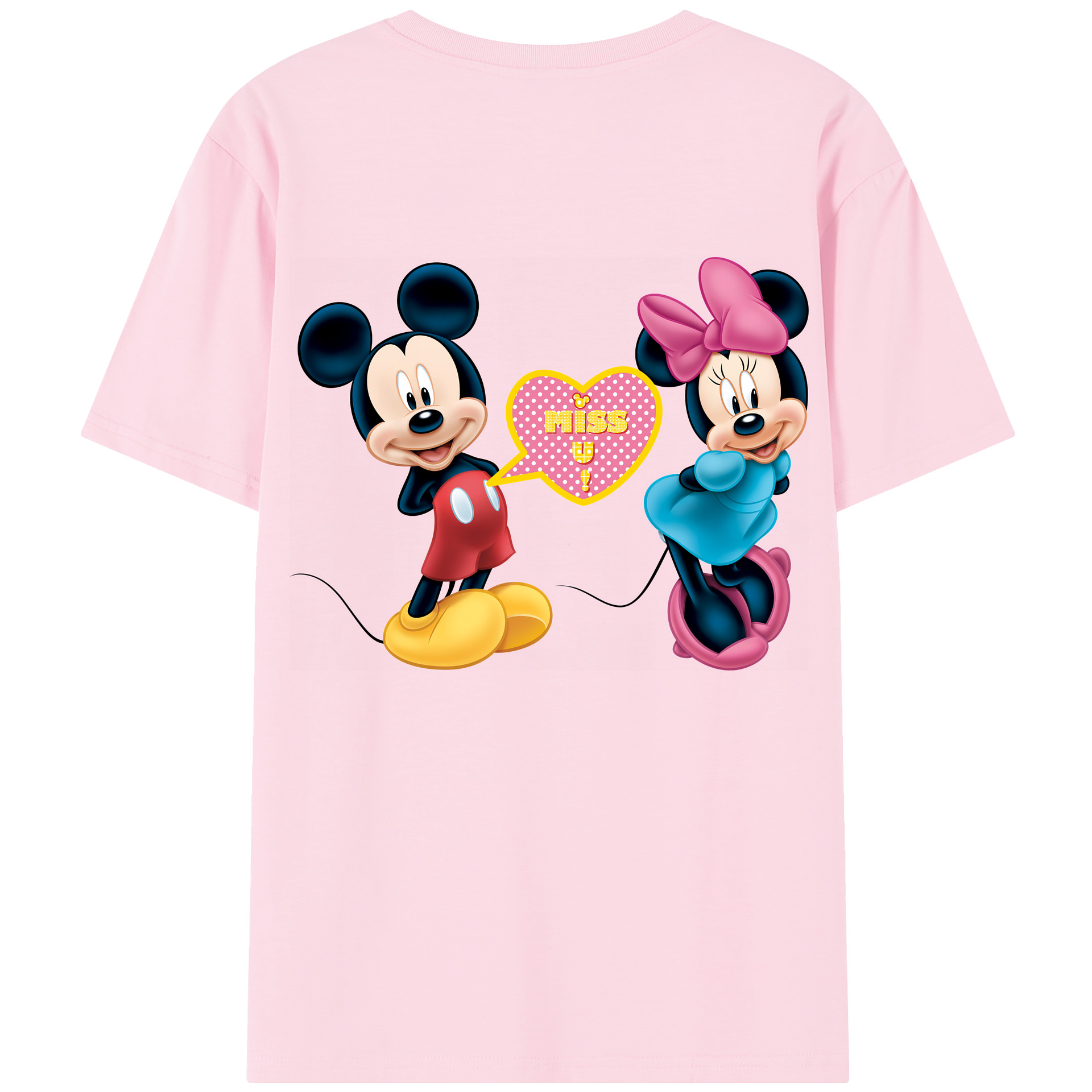 （画像用） ミッキーマウス Mickey Mouse 綿100％半袖Tシャツ（背面プリント）