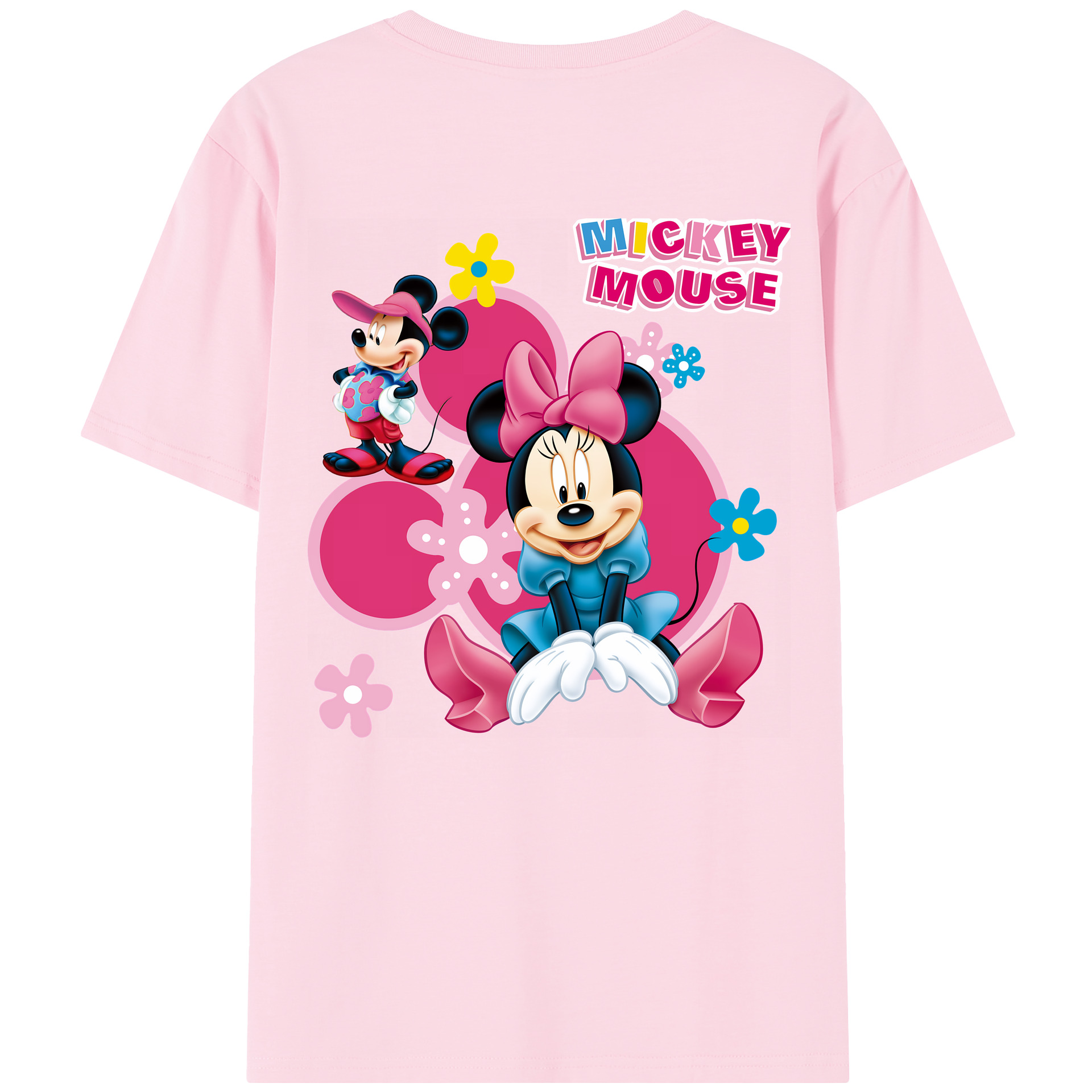 （画像用） ミッキーマウス Mickey Mouse 綿100％半袖Tシャツ（背面プリント）