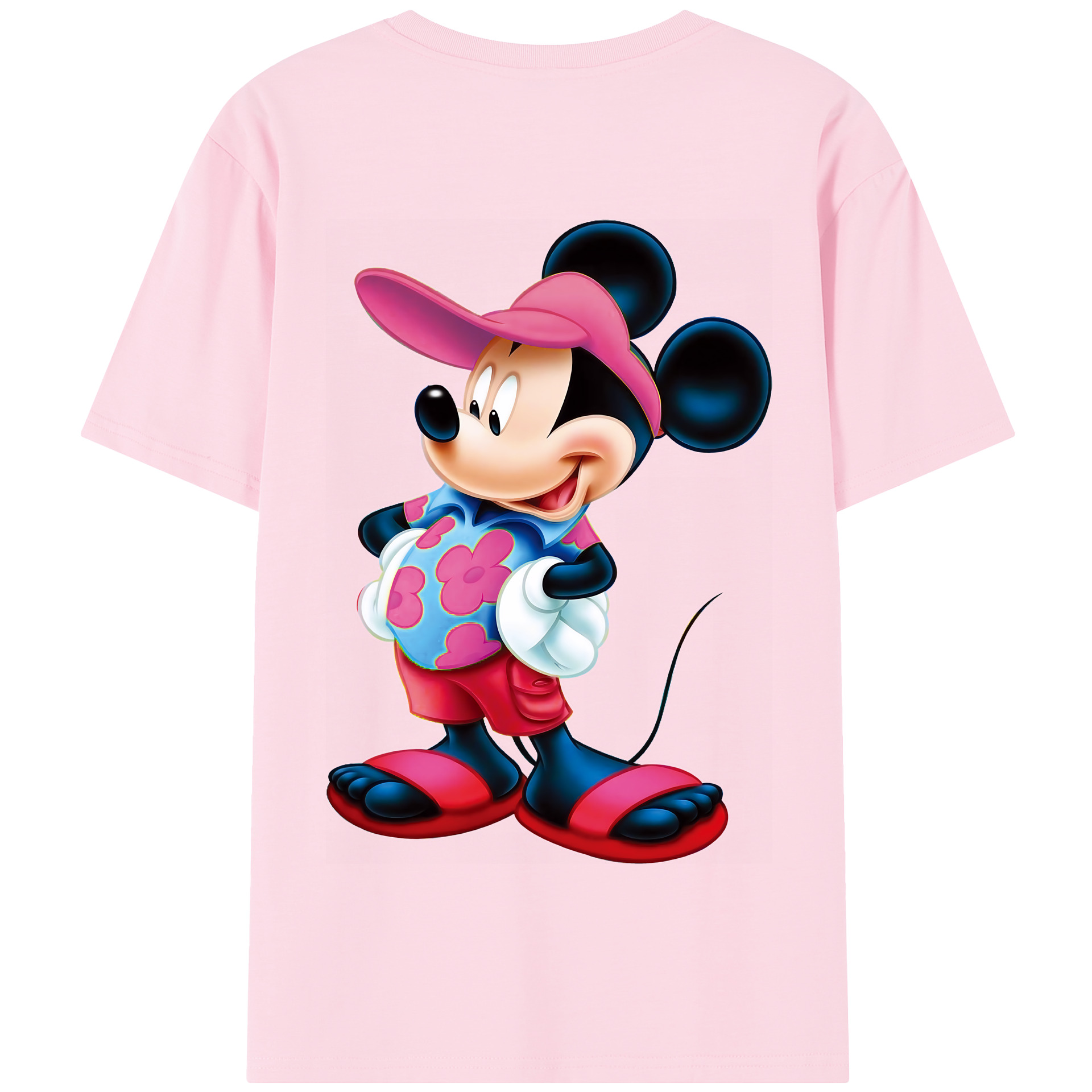 （画像用） ミッキーマウス Mickey Mouse 綿100％半袖Tシャツ（背面プリント）