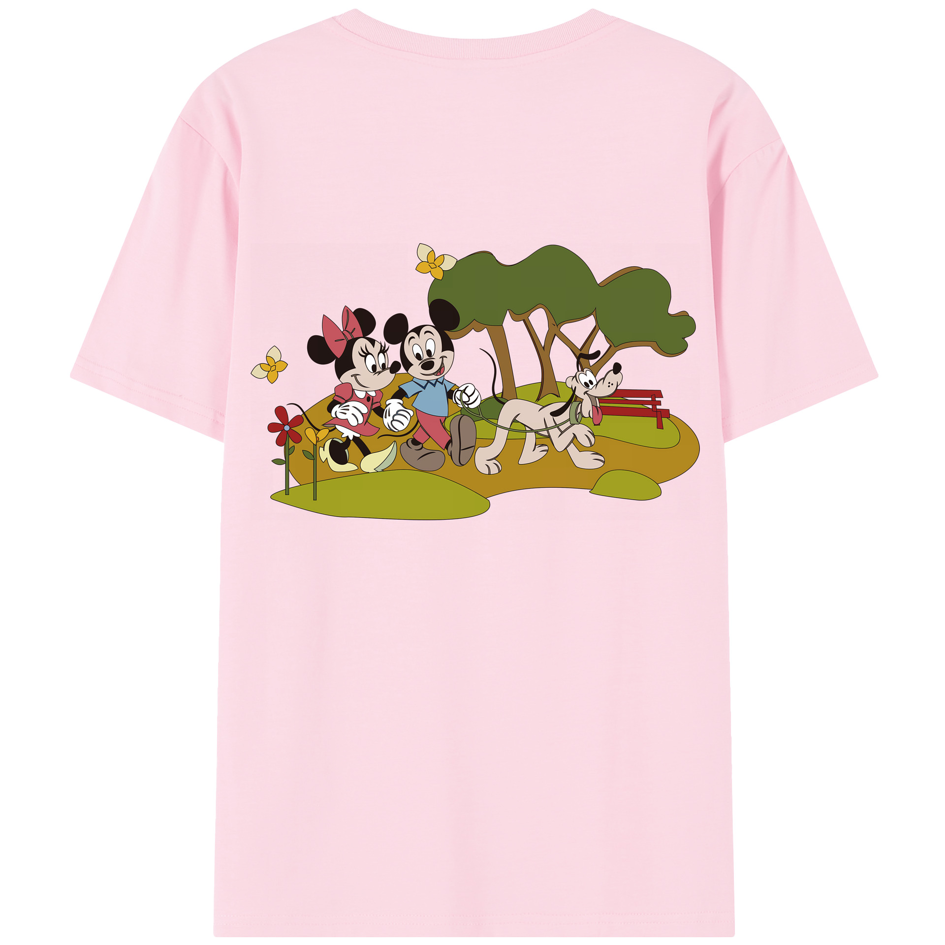 （画像用） ミッキーマウス Mickey Mouse 綿100％半袖Tシャツ（背面プリント）