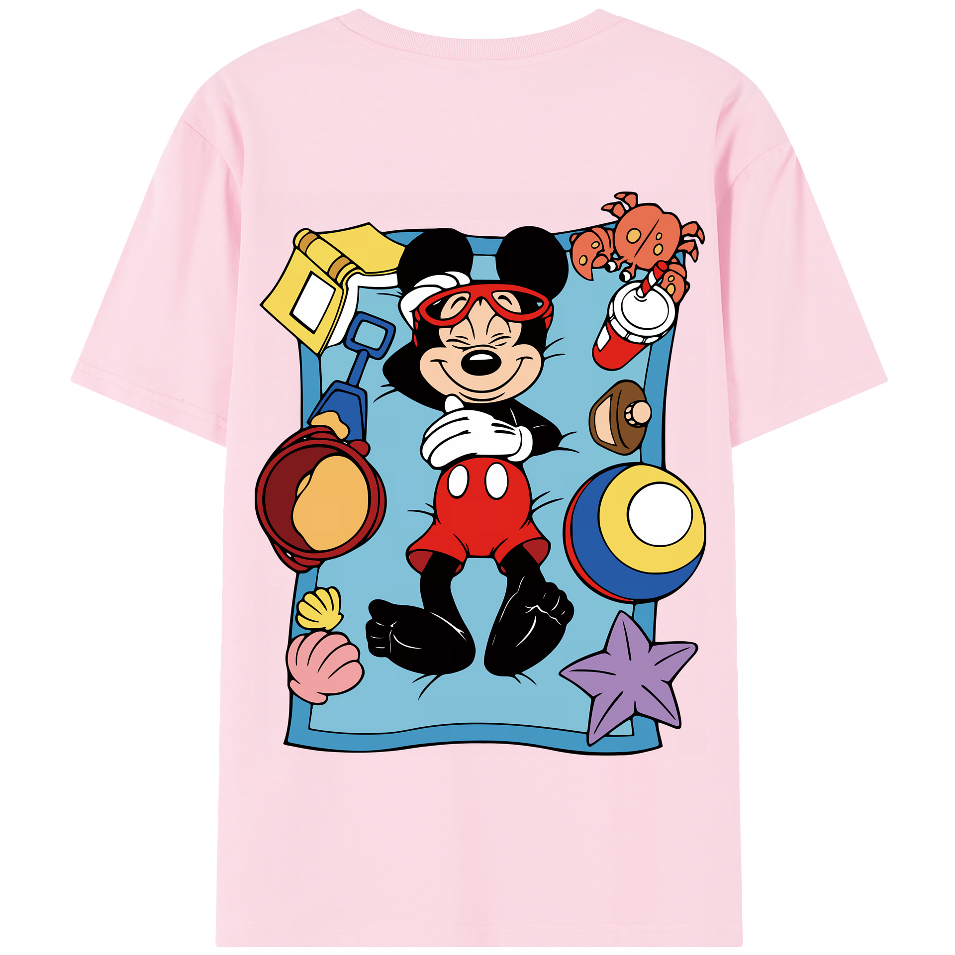 （画像用） ミッキーマウス Mickey Mouse 綿100％半袖Tシャツ（背面プリント）