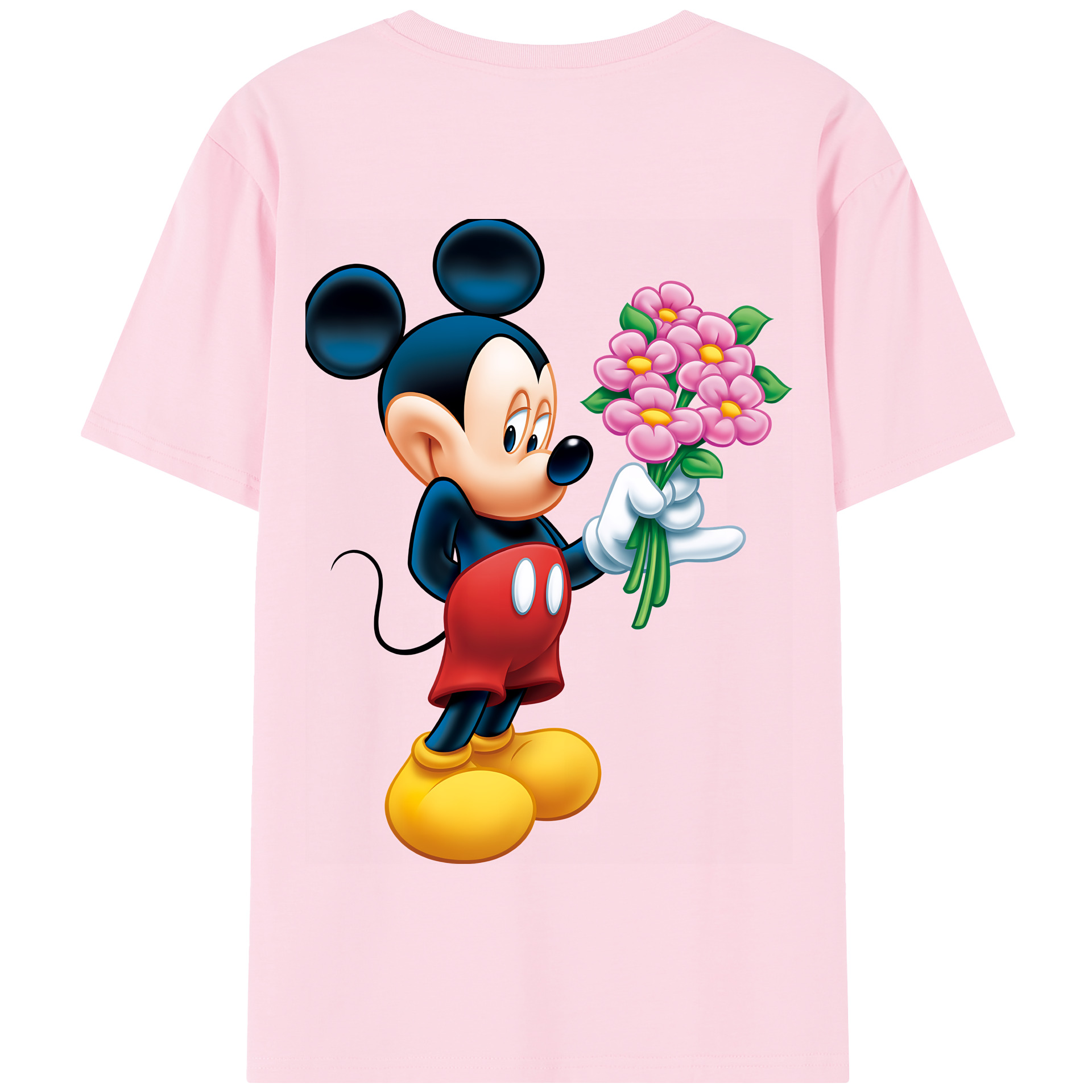 （画像用） ミッキーマウス Mickey Mouse 綿100％半袖Tシャツ（背面プリント）