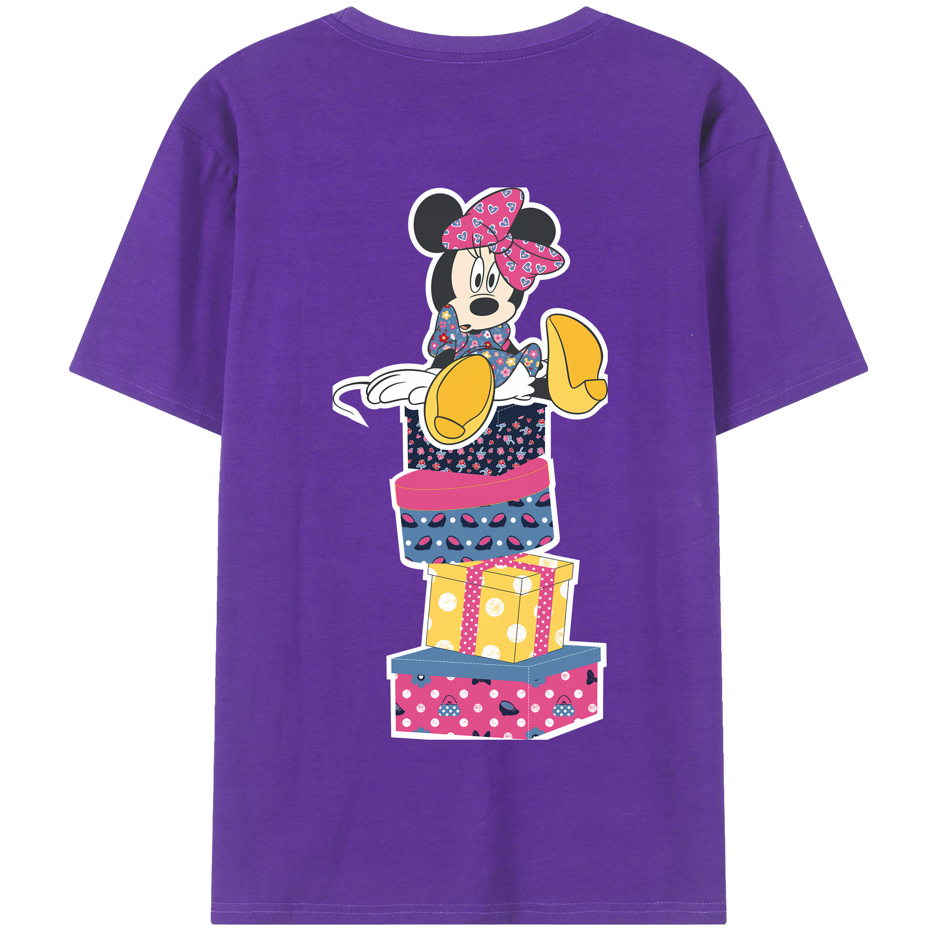 （画像用） ミッキーマウス Mickey Mouse 綿100％半袖Tシャツ（背面プリント）