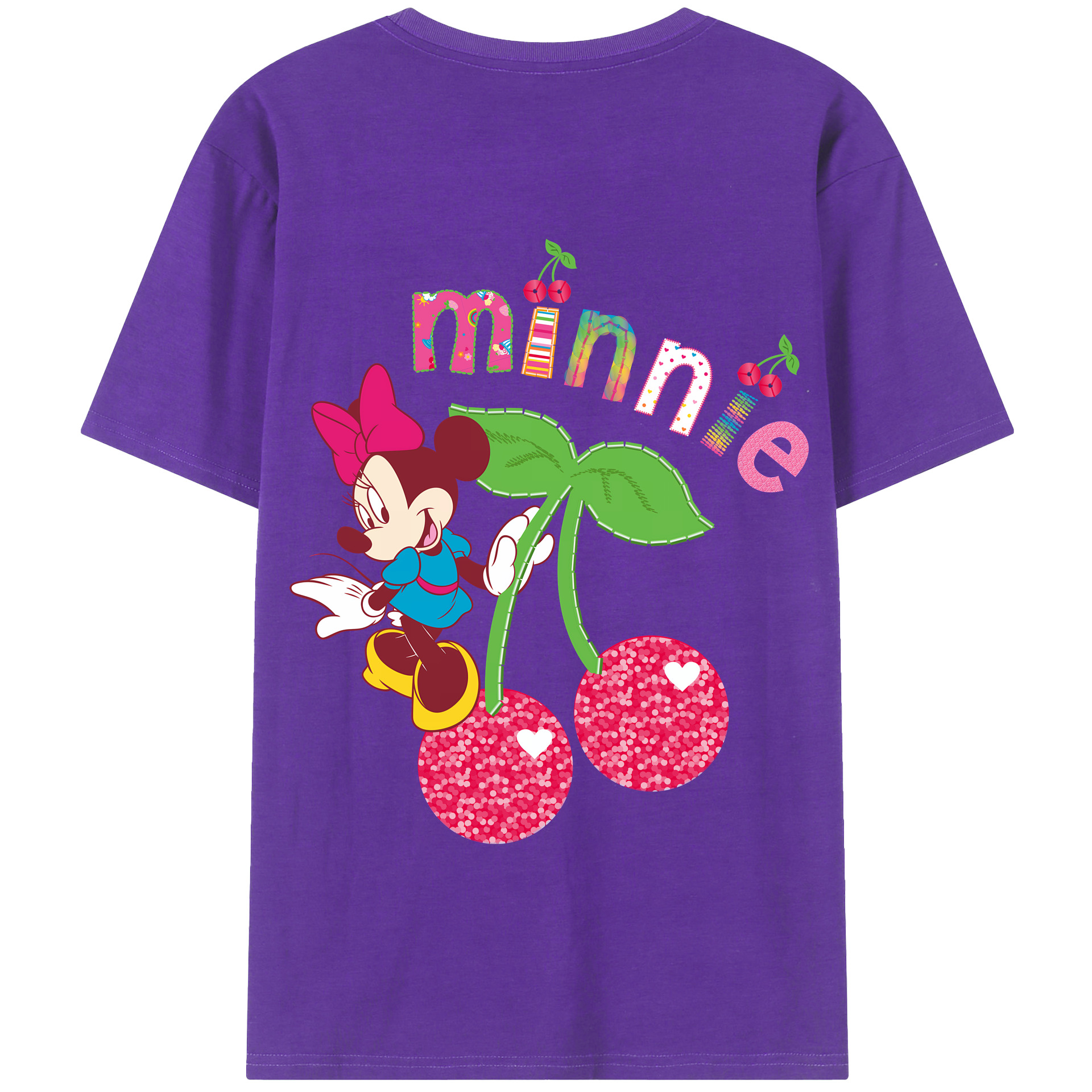 （画像用） ミッキーマウス Mickey Mouse 綿100％半袖Tシャツ（背面プリント）