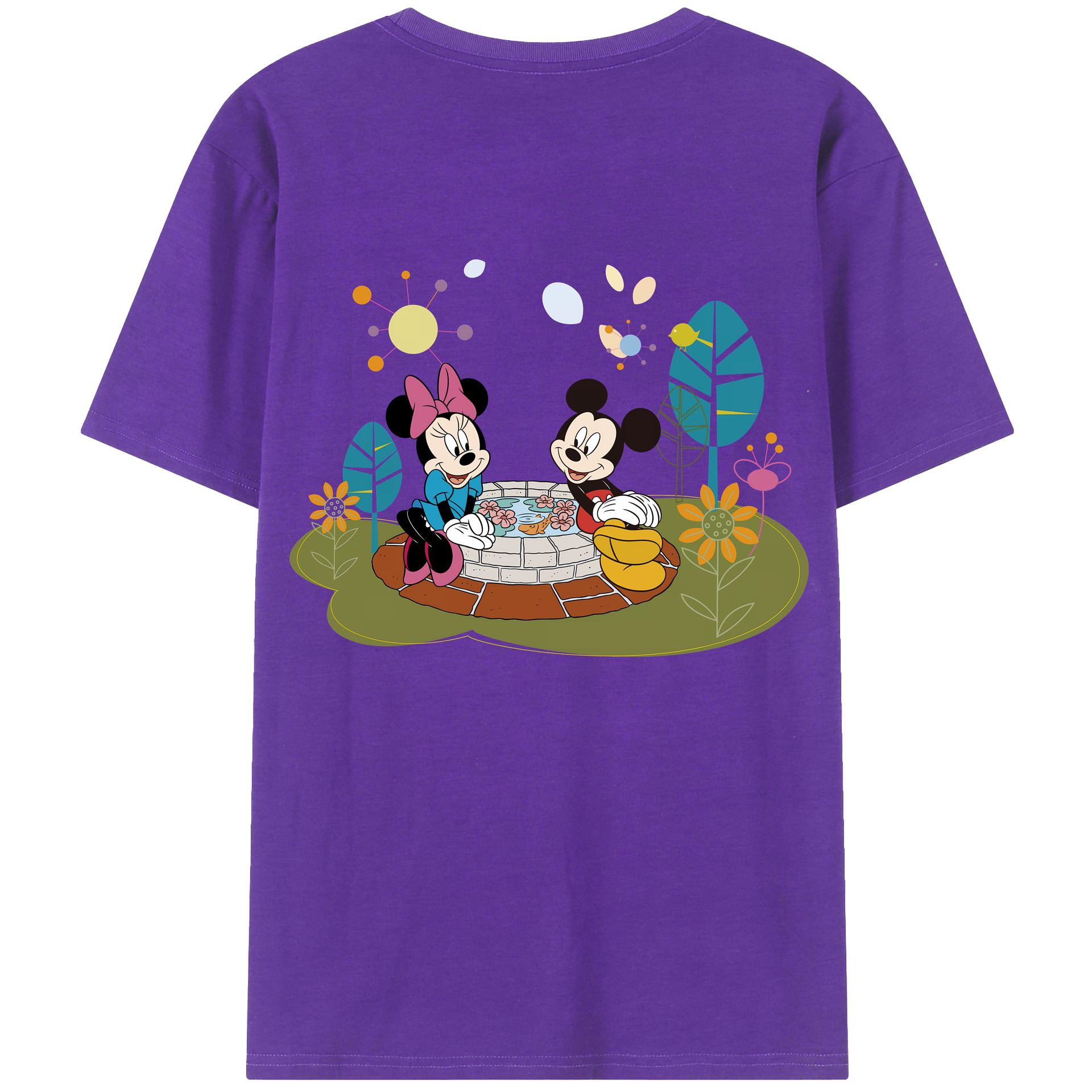 （画像用） ミッキーマウス Mickey Mouse 綿100％半袖Tシャツ（背面プリント）