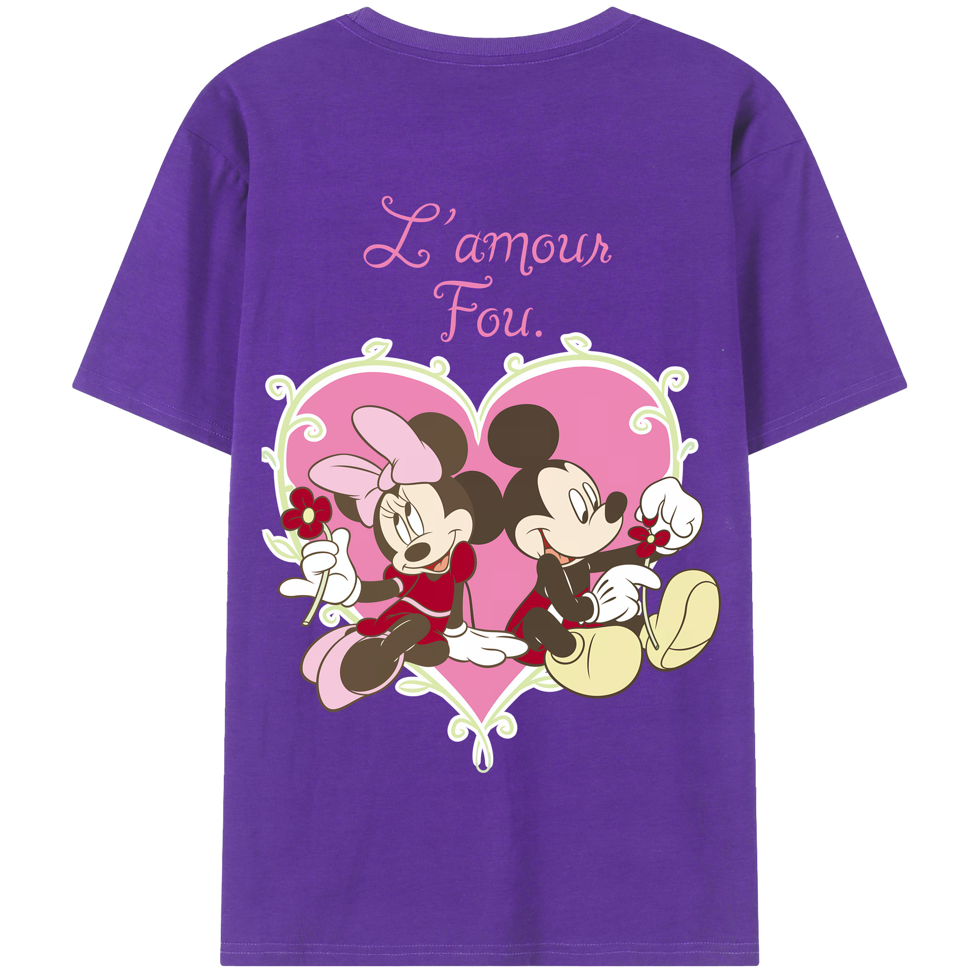 （画像用） ミッキーマウス Mickey Mouse 綿100％半袖Tシャツ（背面プリント）