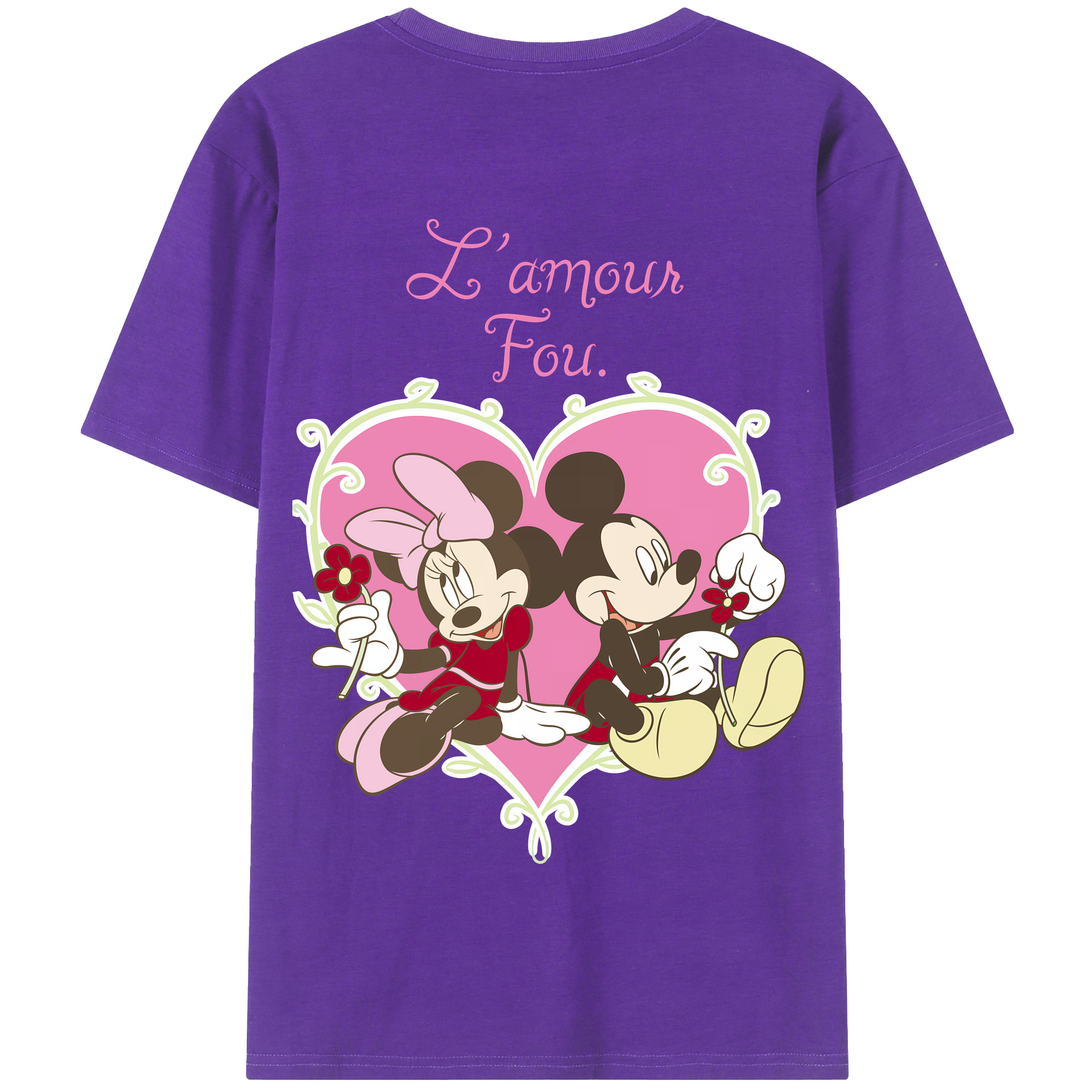 （画像用） ミッキーマウス Mickey Mouse 綿100％半袖Tシャツ（背面プリント）