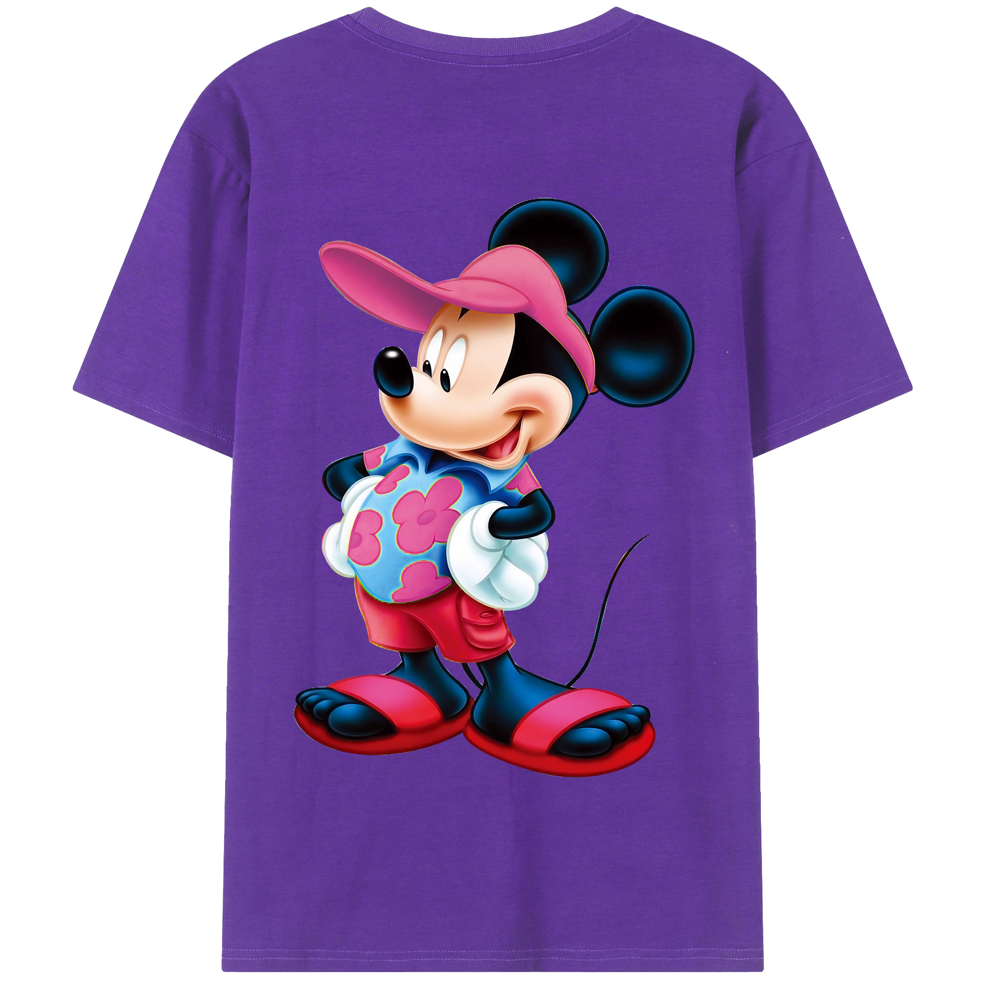 （画像用） ミッキーマウス Mickey Mouse 綿100％半袖Tシャツ（背面プリント）