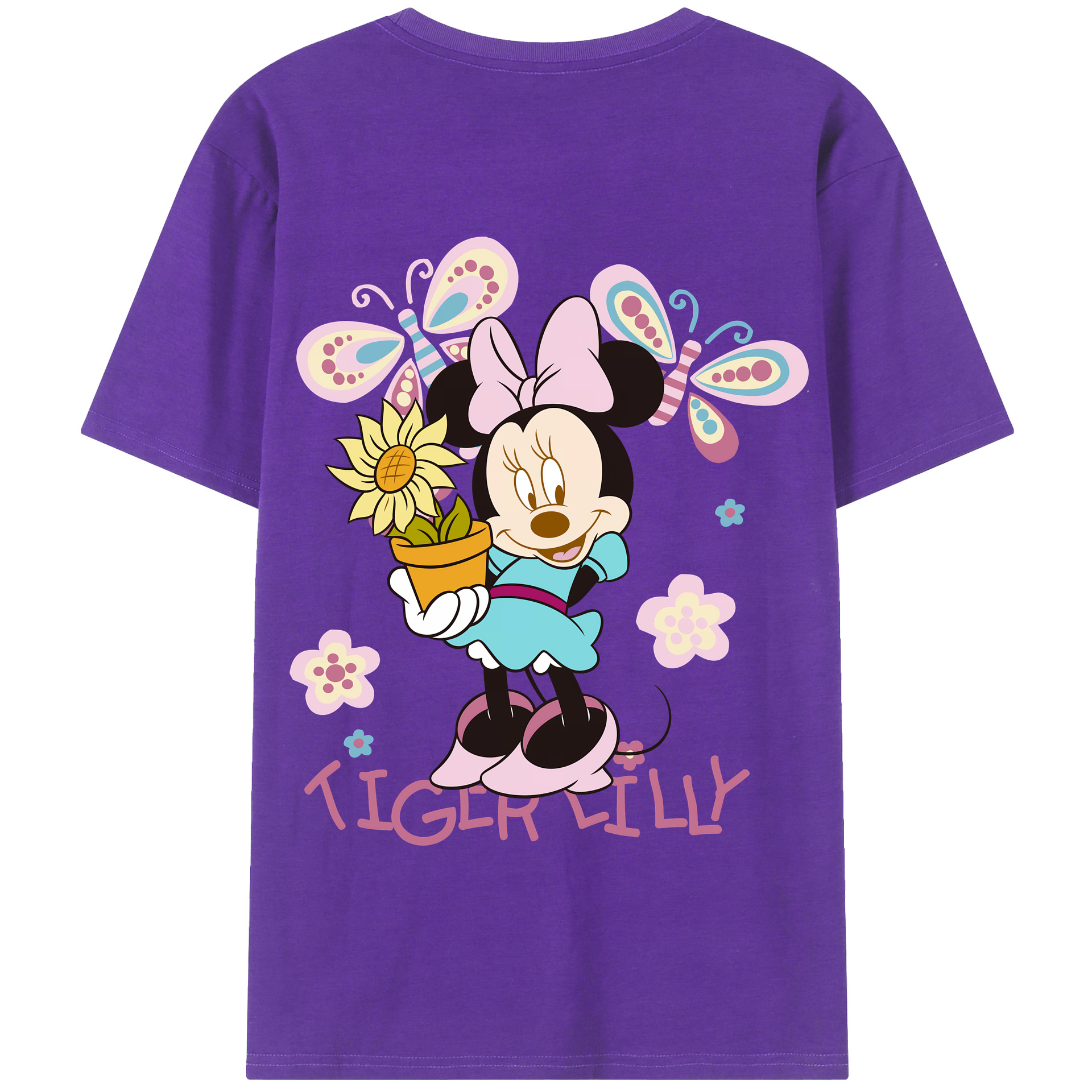 （画像用） ミッキーマウス Mickey Mouse 綿100％半袖Tシャツ（背面プリント）