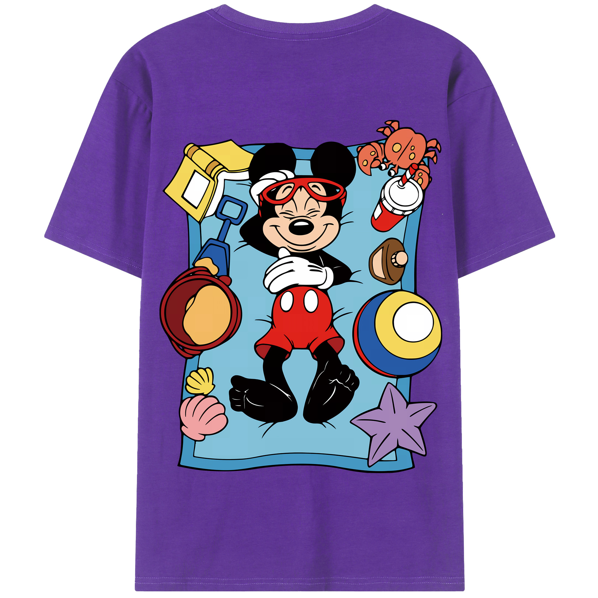 （画像用） ミッキーマウス Mickey Mouse 綿100％半袖Tシャツ（背面プリント）