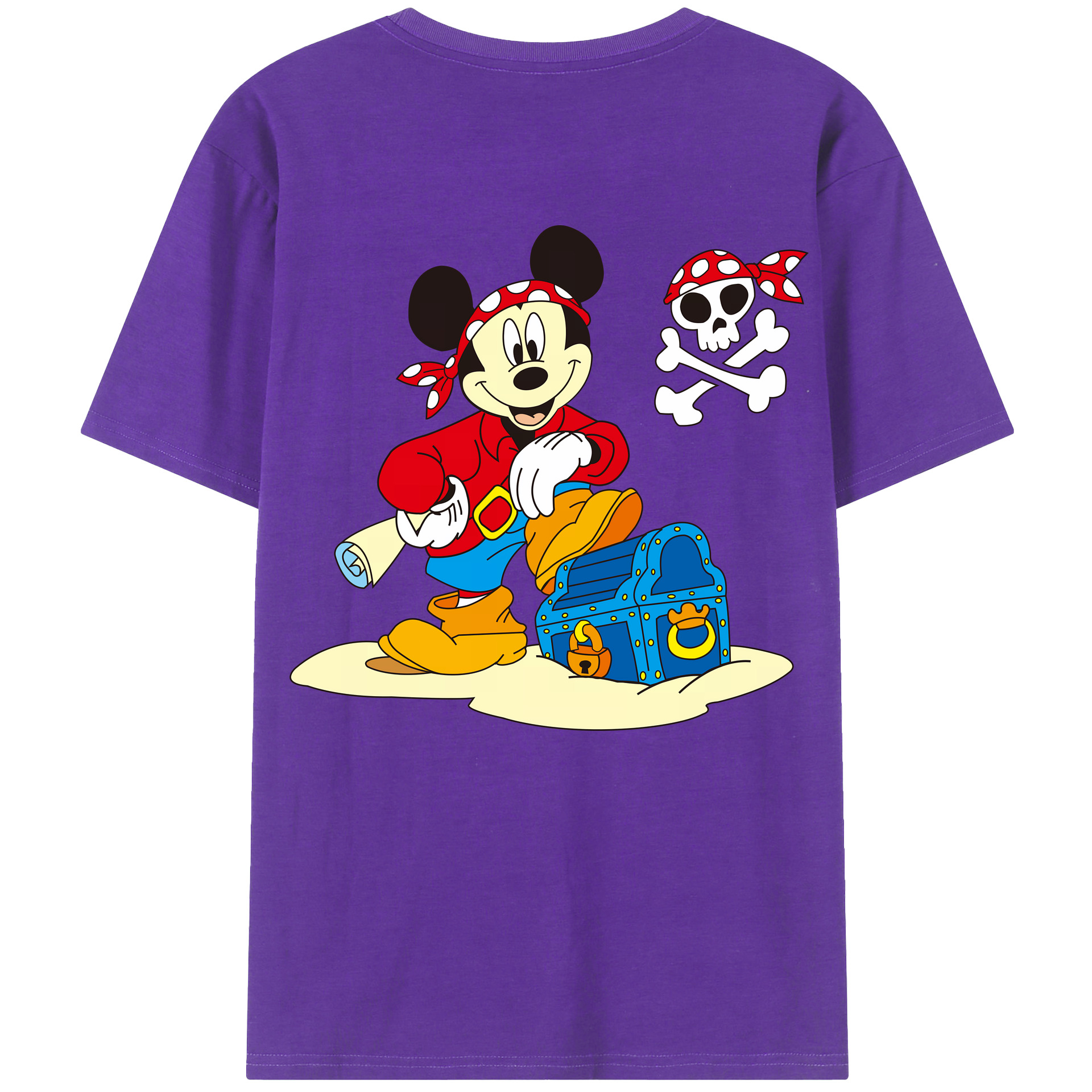 （画像用） ミッキーマウス Mickey Mouse 綿100％半袖Tシャツ（背面プリント）