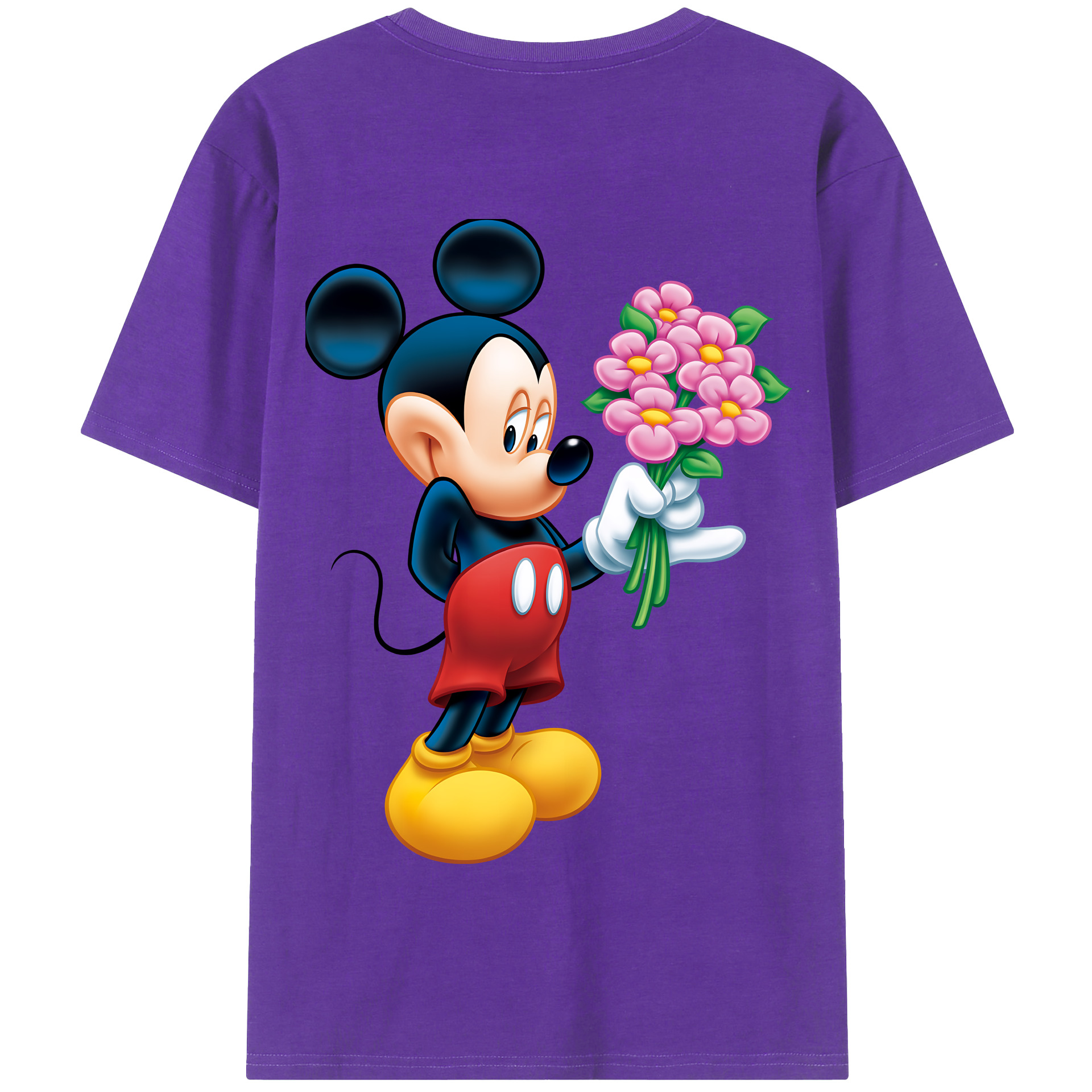 （画像用） ミッキーマウス Mickey Mouse 綿100％半袖Tシャツ（背面プリント）