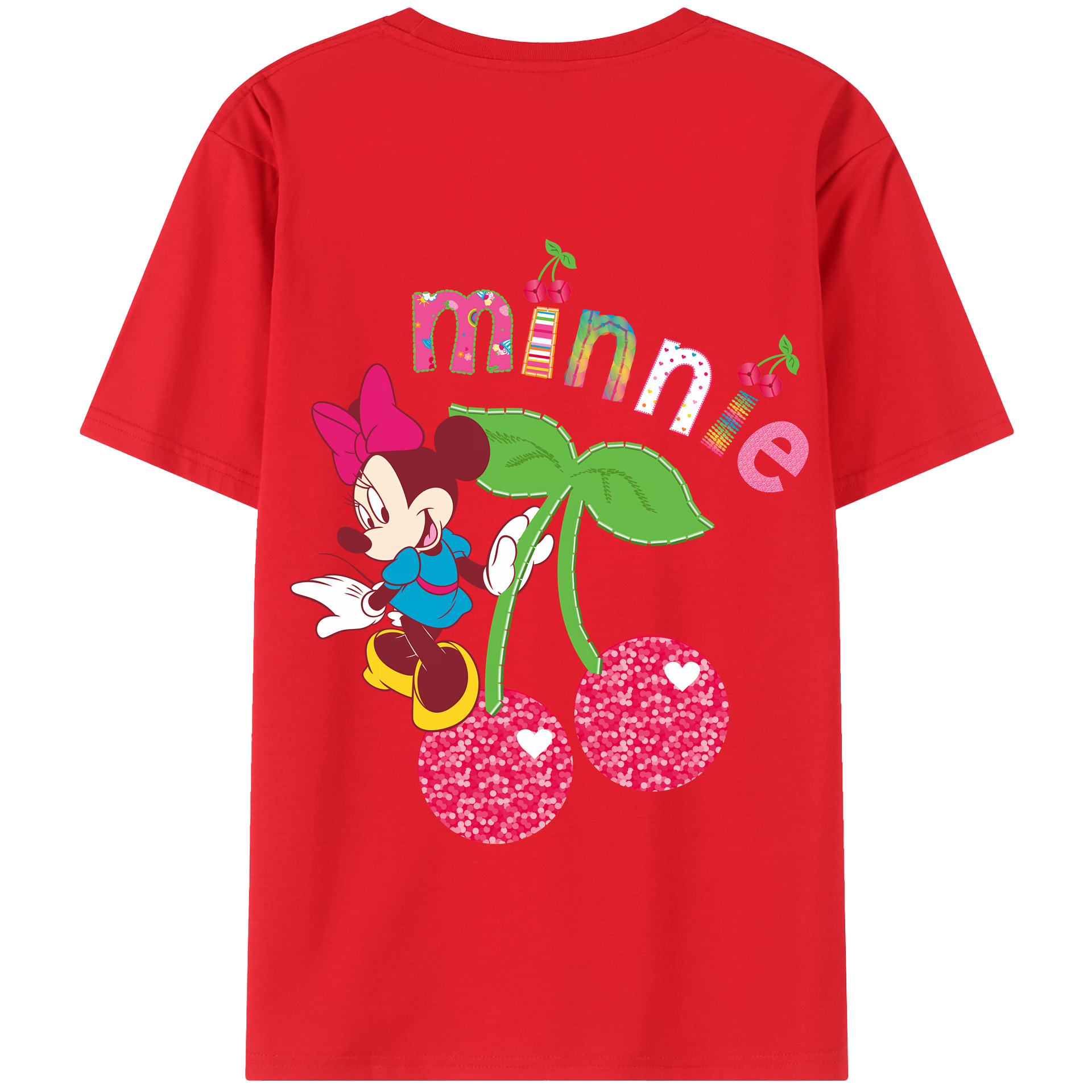 （画像用） ミッキーマウス Mickey Mouse 綿100％半袖Tシャツ（背面プリント）