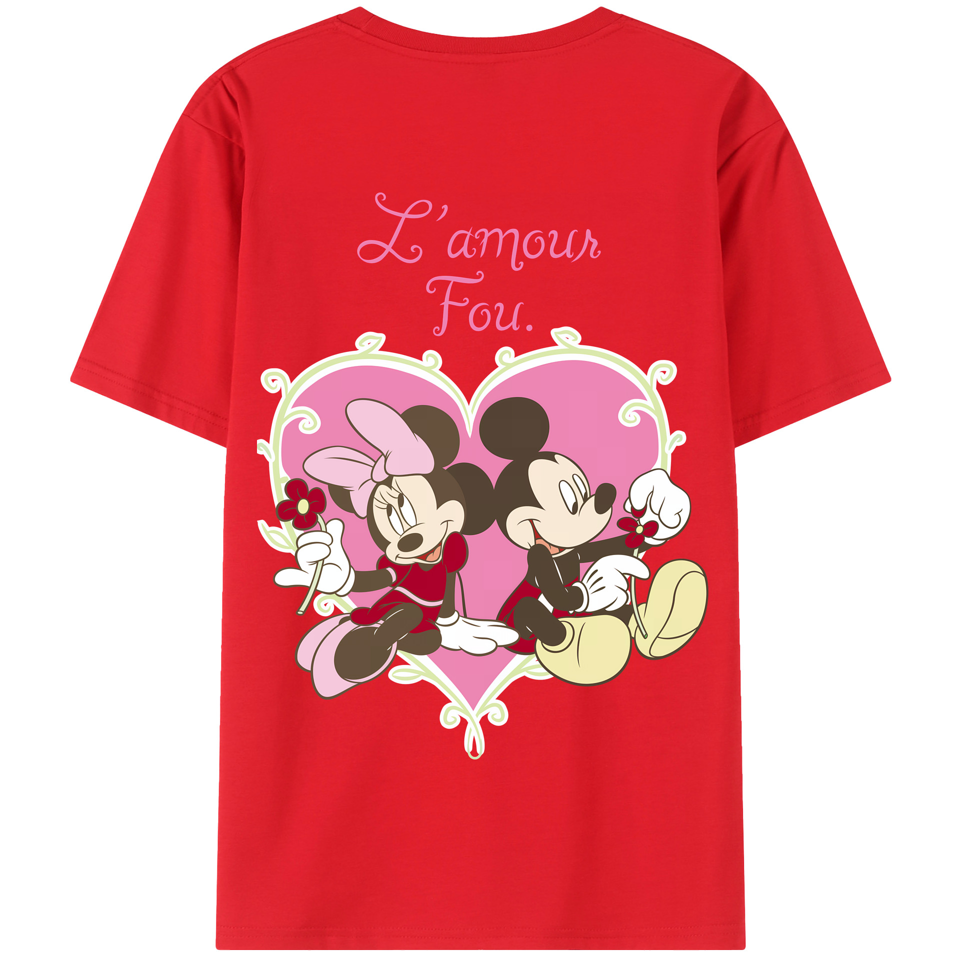 （画像用） ミッキーマウス Mickey Mouse 綿100％半袖Tシャツ（背面プリント）