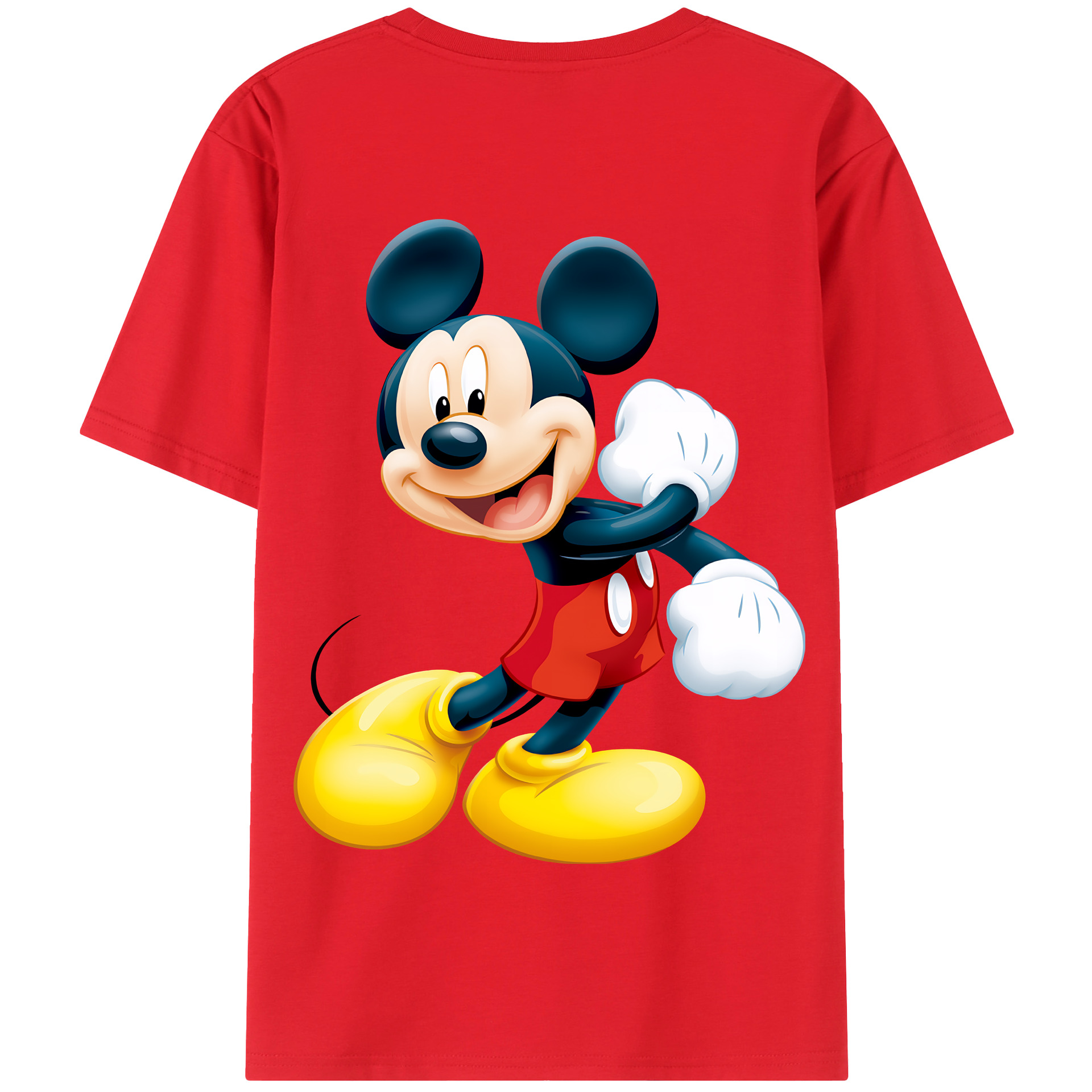 （画像用） ミッキーマウス Mickey Mouse 綿100％半袖Tシャツ（背面プリント）