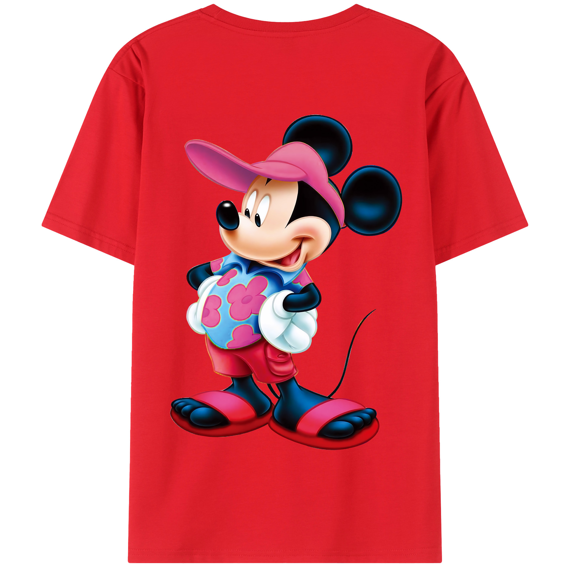 （画像用） ミッキーマウス Mickey Mouse 綿100％半袖Tシャツ（背面プリント）