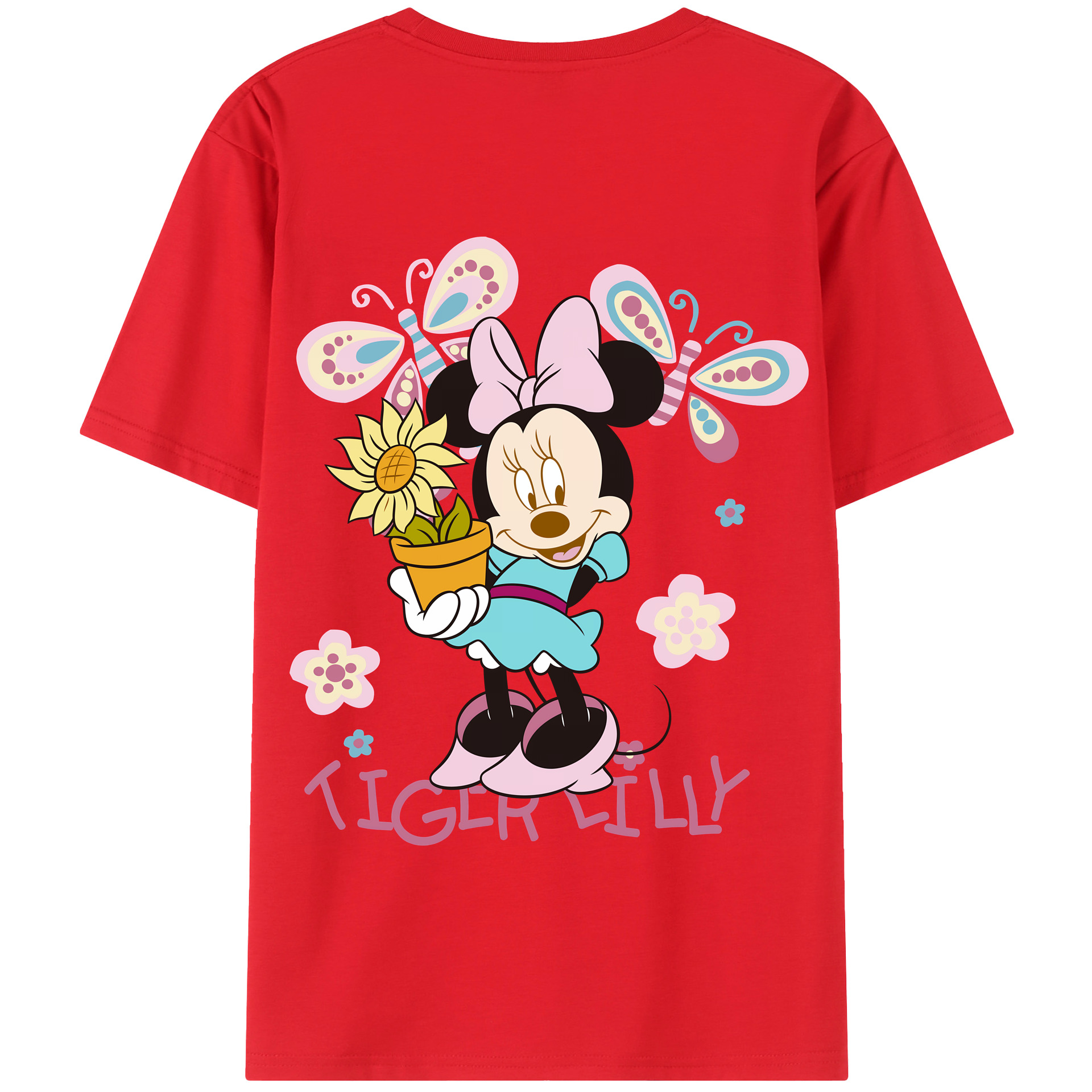 （画像用） ミッキーマウス Mickey Mouse 綿100％半袖Tシャツ（背面プリント）