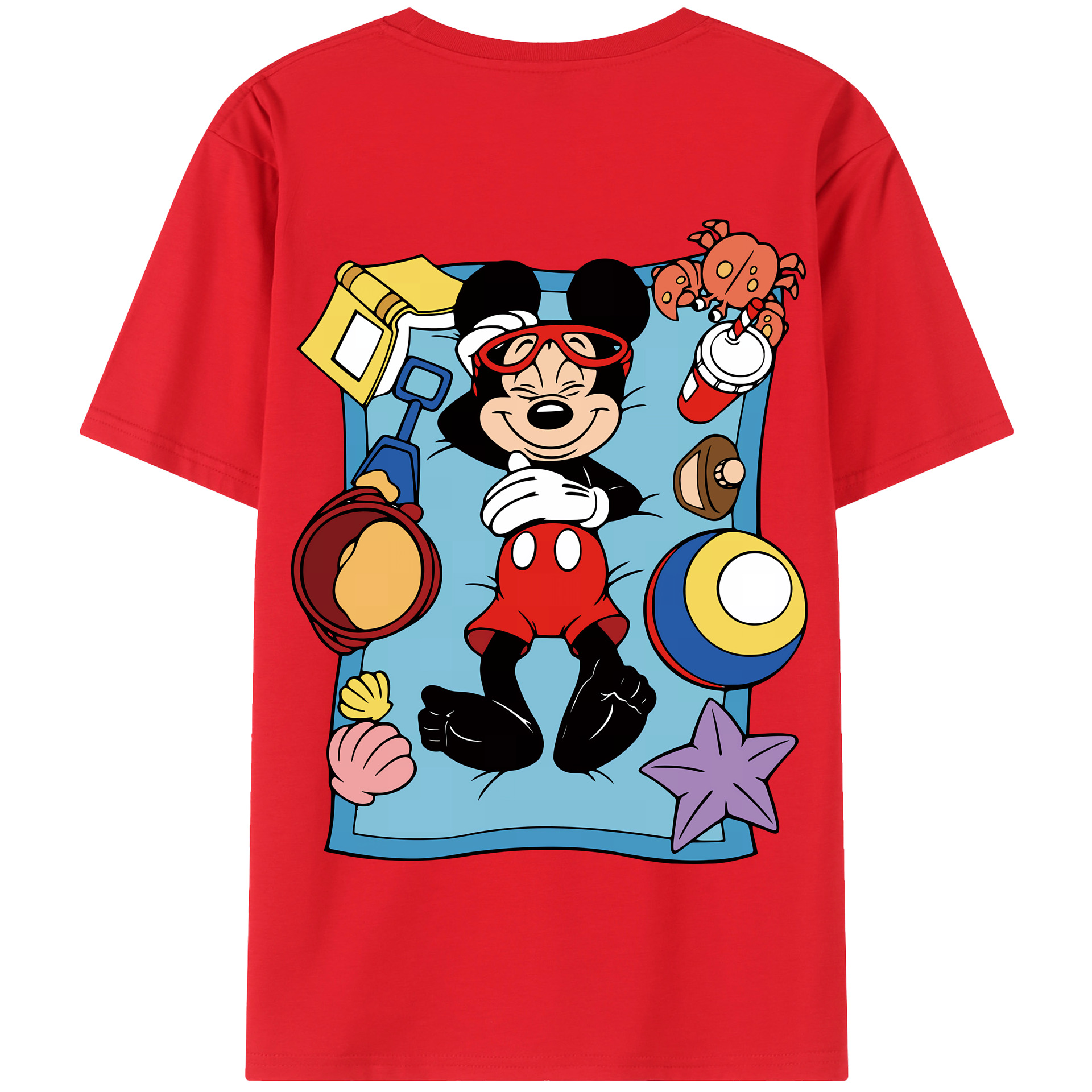 （画像用） ミッキーマウス Mickey Mouse 綿100％半袖Tシャツ（背面プリント）