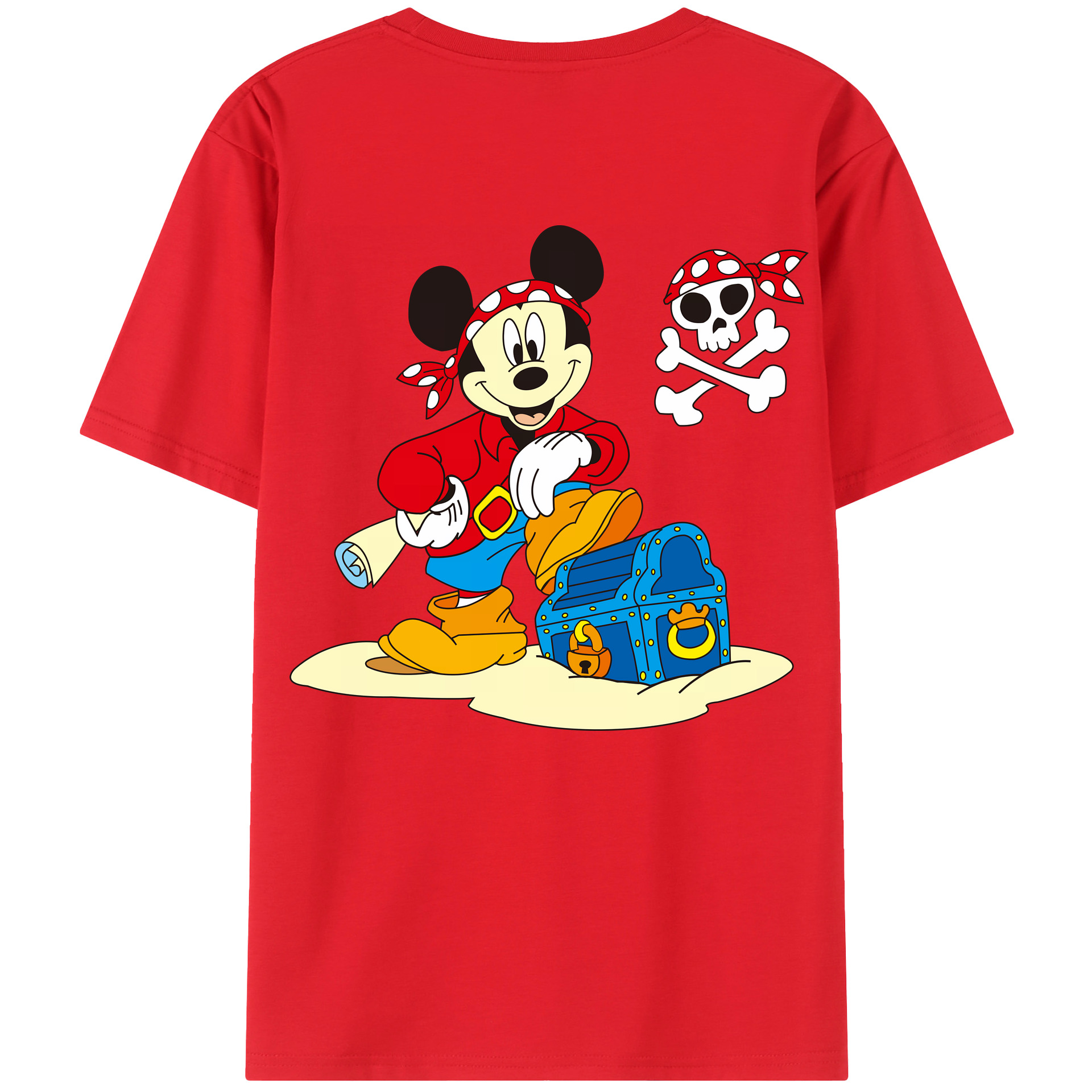 （画像用） ミッキーマウス Mickey Mouse 綿100％半袖Tシャツ（背面プリント）
