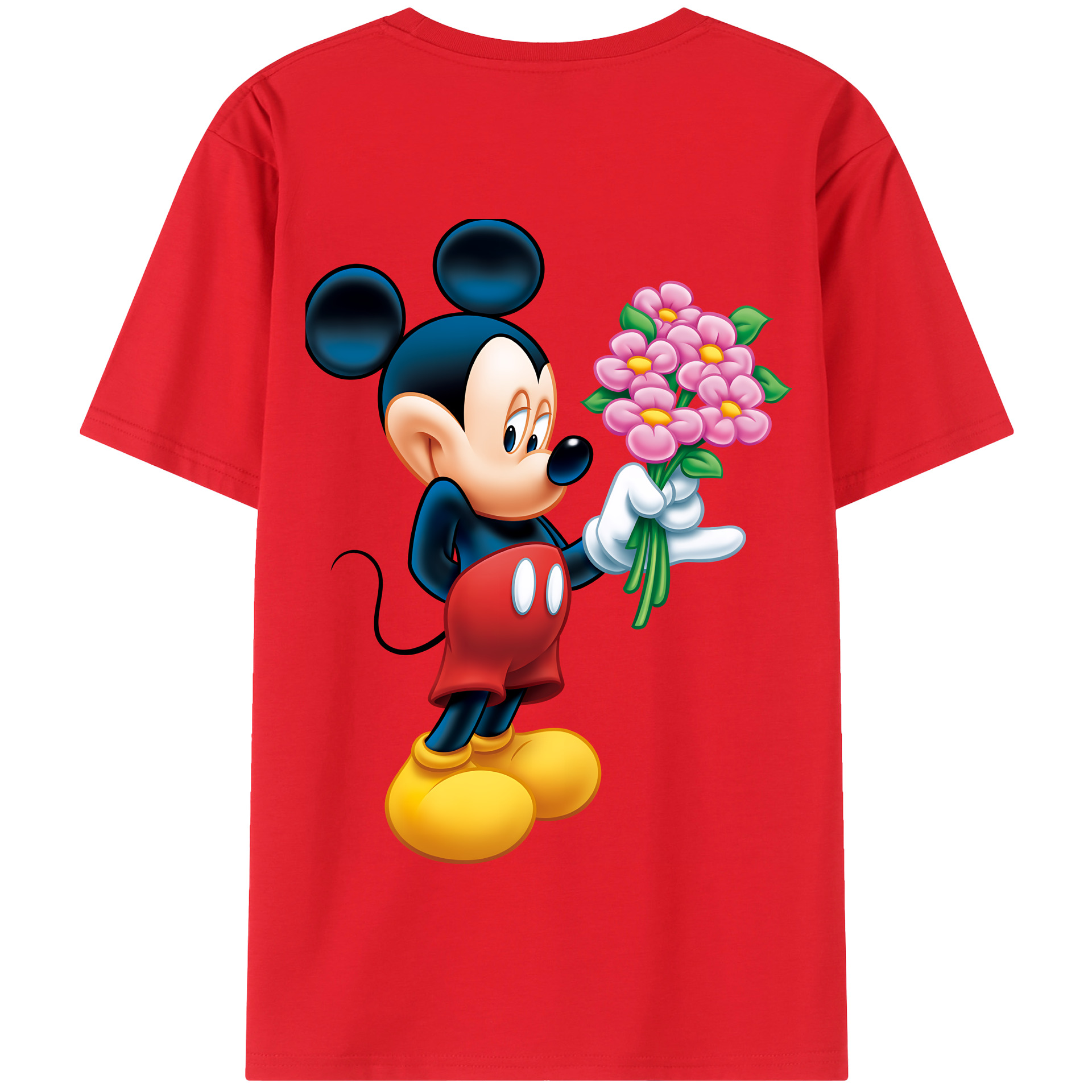 （画像用） ミッキーマウス Mickey Mouse 綿100％半袖Tシャツ（背面プリント）