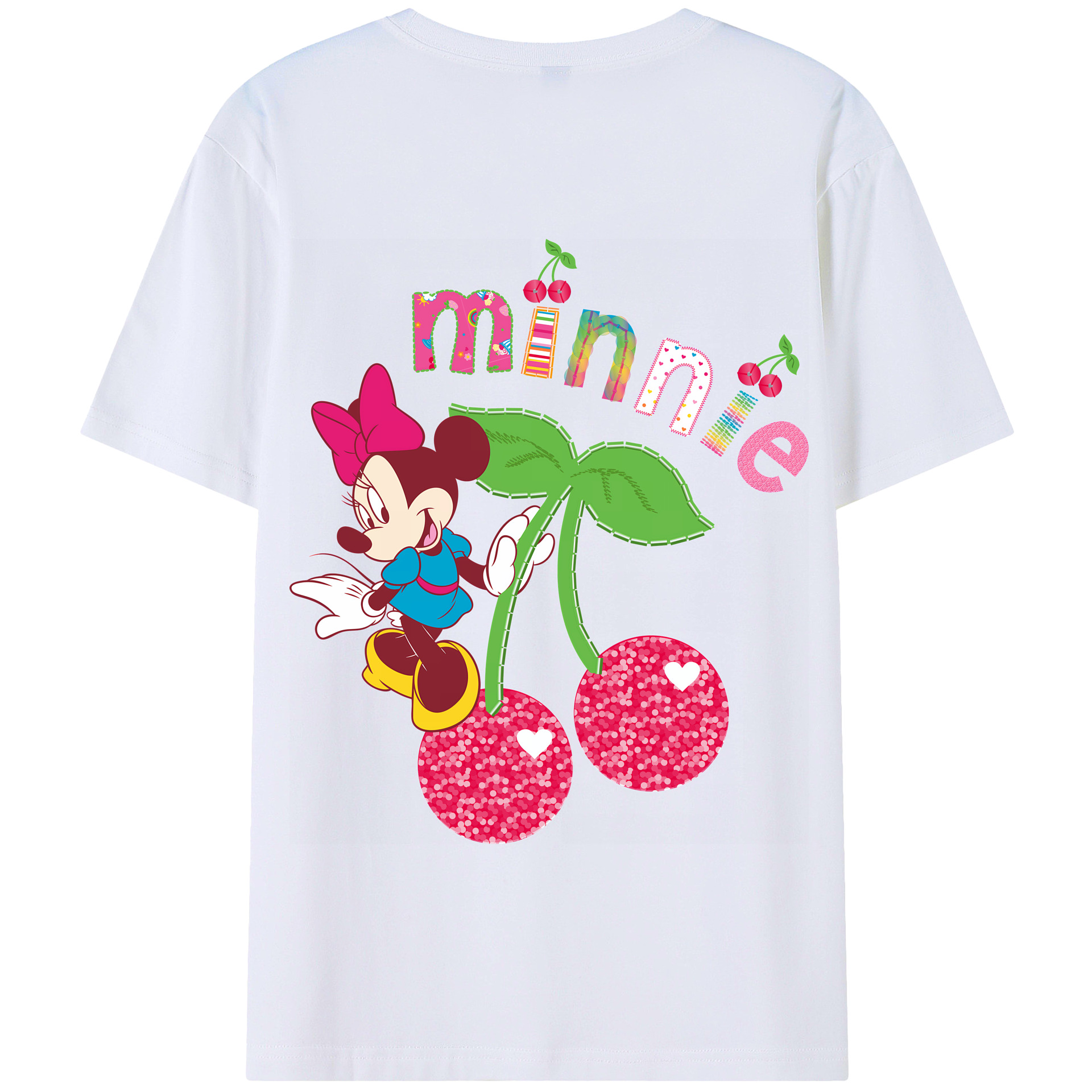 （画像用） ミッキーマウス Mickey Mouse 綿100％半袖Tシャツ（背面プリント）