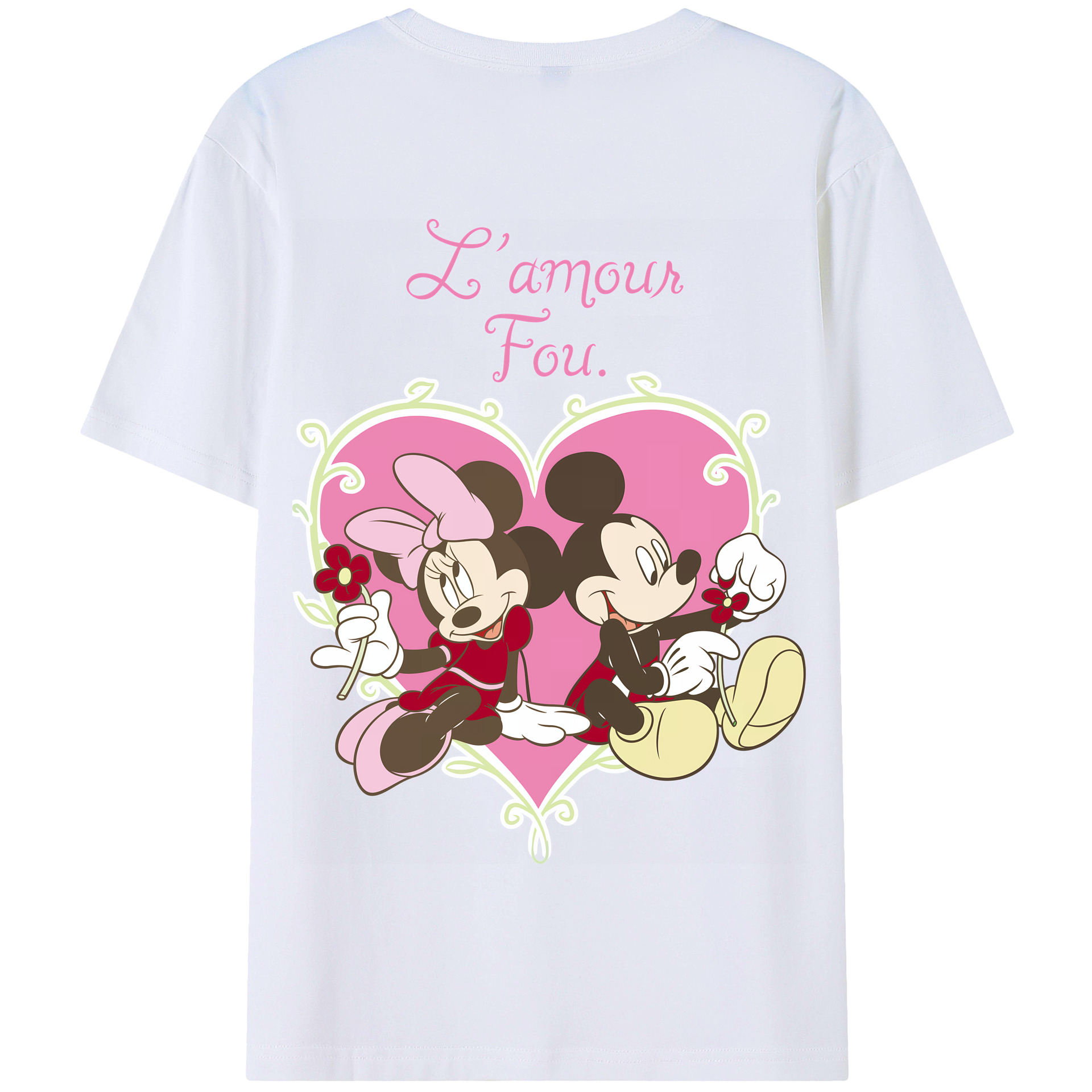 （画像用） ミッキーマウス Mickey Mouse 綿100％半袖Tシャツ（背面プリント）