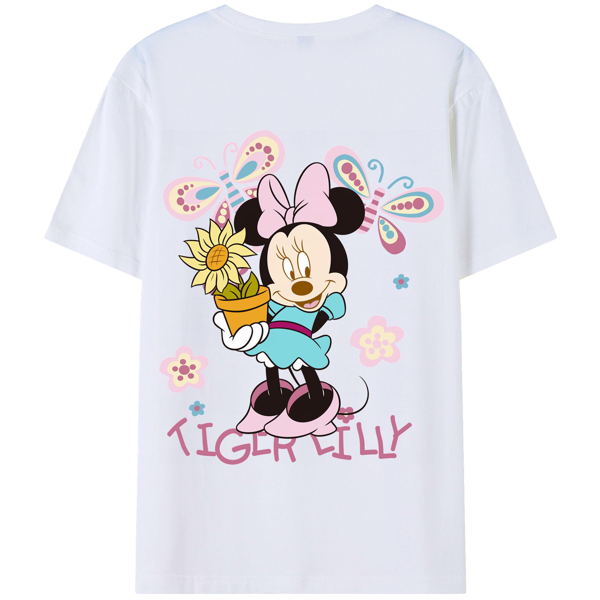 （画像用） ミッキーマウス Mickey Mouse 綿100％半袖Tシャツ（背面プリント）