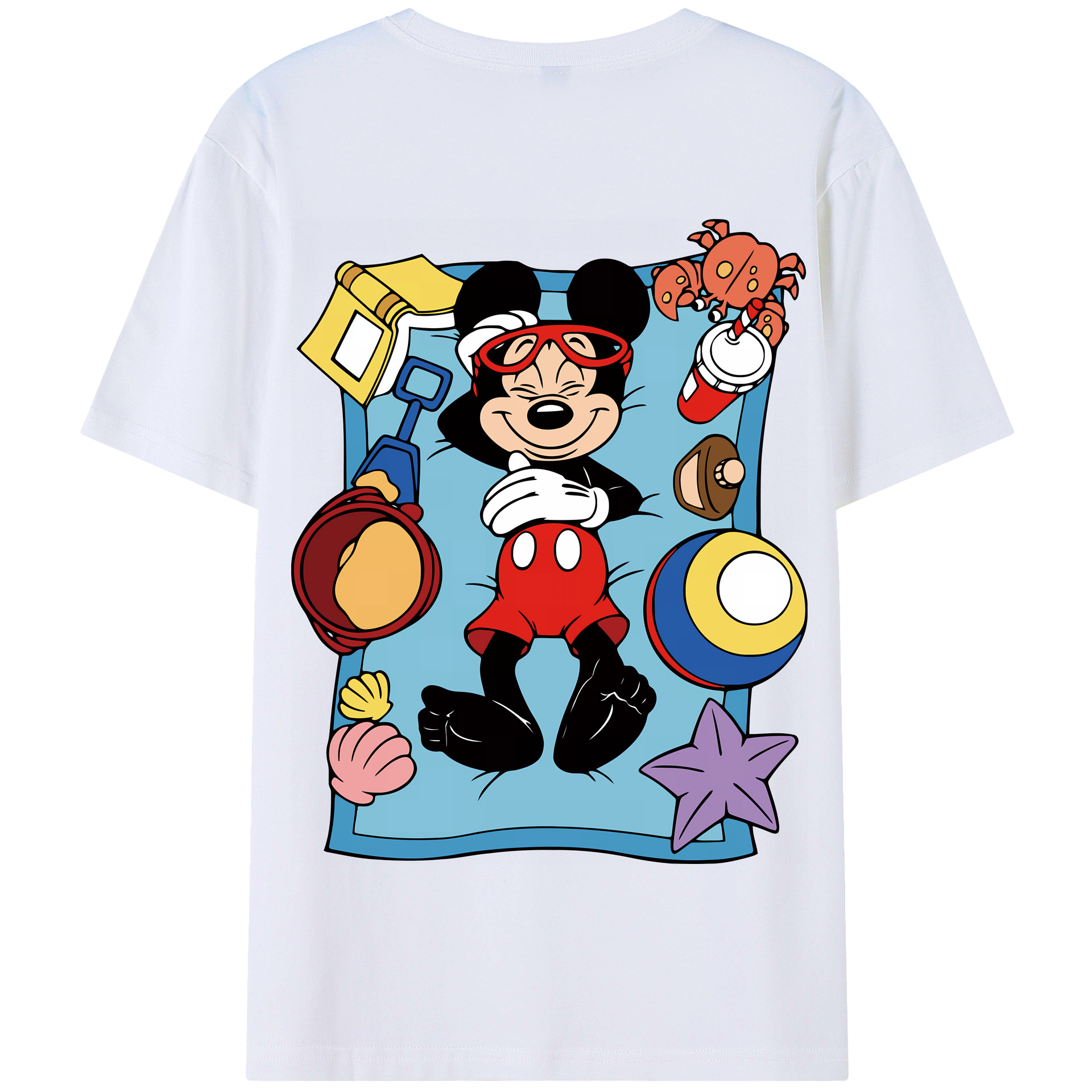 （画像用） ミッキーマウス Mickey Mouse 綿100％半袖Tシャツ（背面プリント）