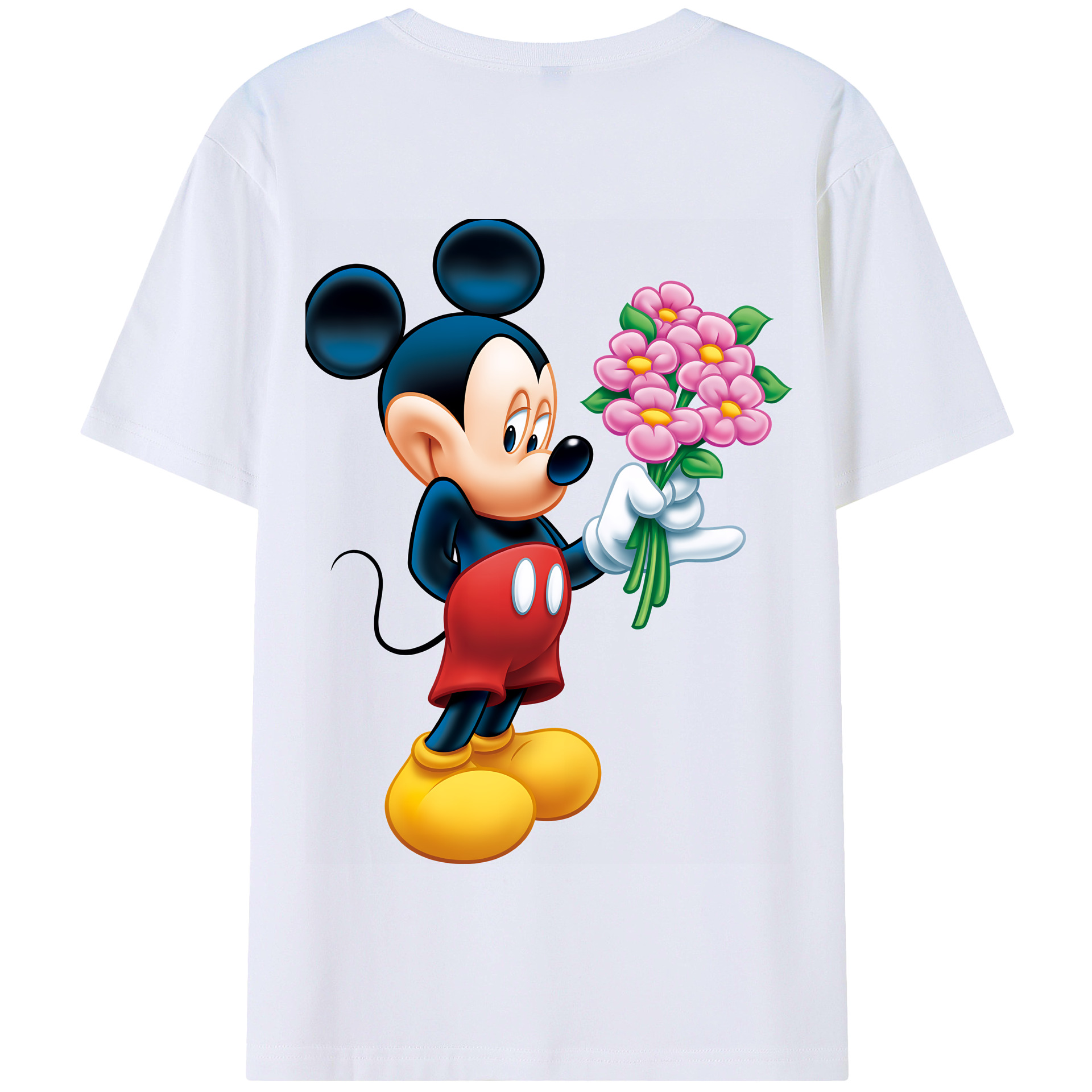 （画像用） ミッキーマウス Mickey Mouse 綿100％半袖Tシャツ（背面プリント）