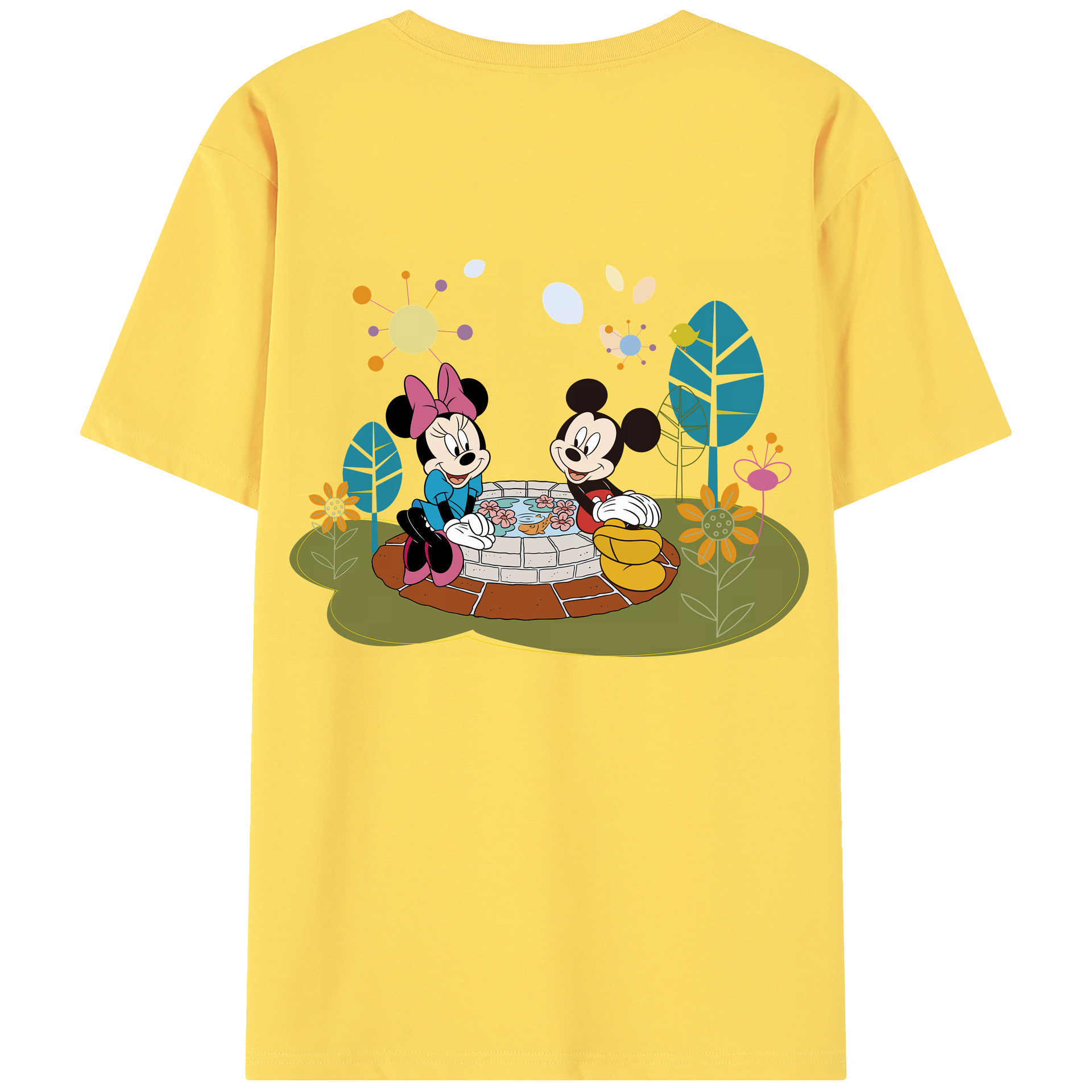 （画像用） ミッキーマウス Mickey Mouse 綿100％半袖Tシャツ（背面プリント）