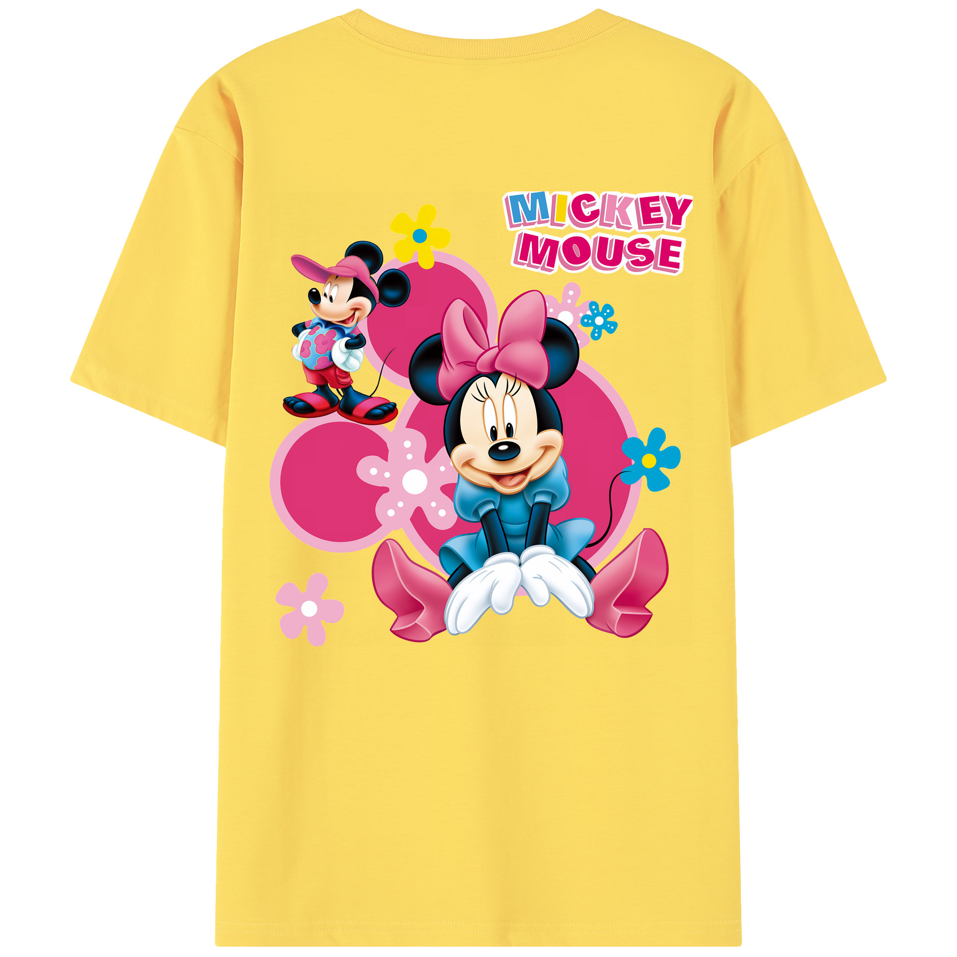 （画像用） ミッキーマウス Mickey Mouse 綿100％半袖Tシャツ（背面プリント）